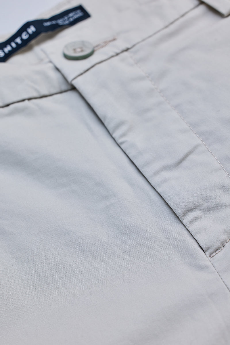 SNITCH Cream Slim Fit Trousers - view 2