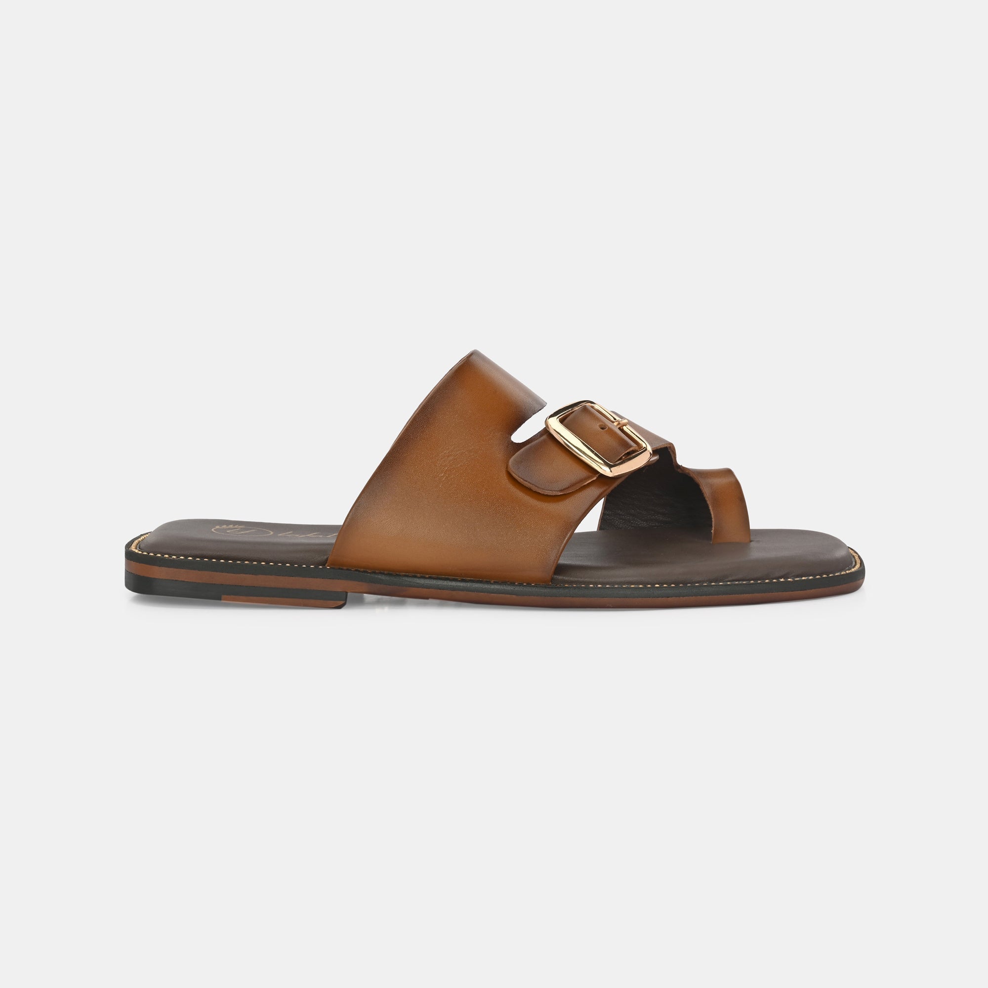 Tan Buckled Slippers by Lafattio - view 8