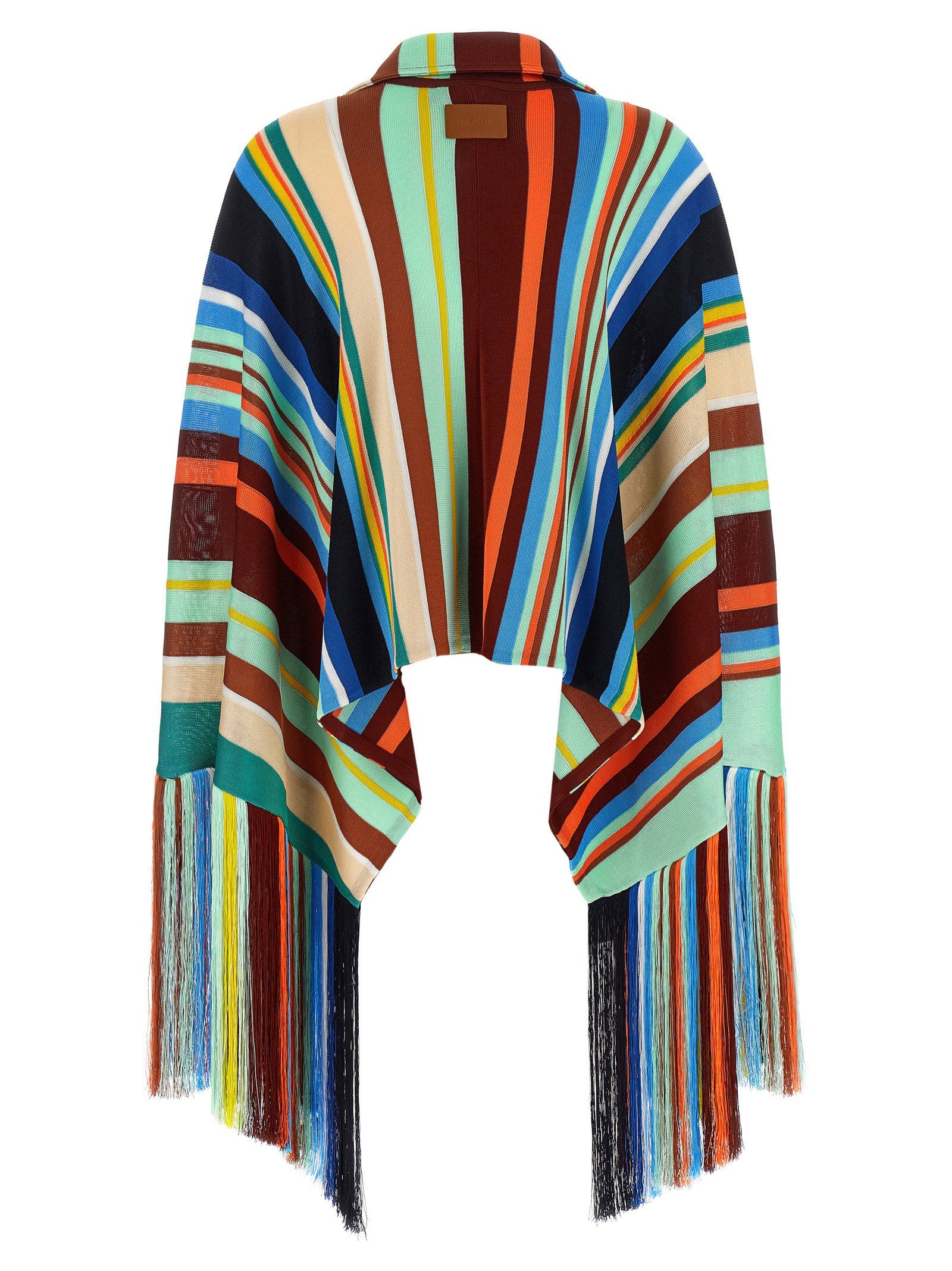 Fendi Striped Poncho With Fringes – 100% viscose - view 2