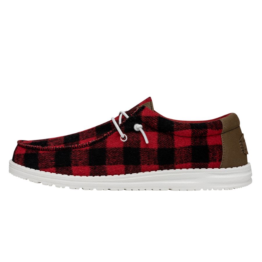 HEYDUDE shoes Wally Buffalo Plaid - Red and Black Plaid