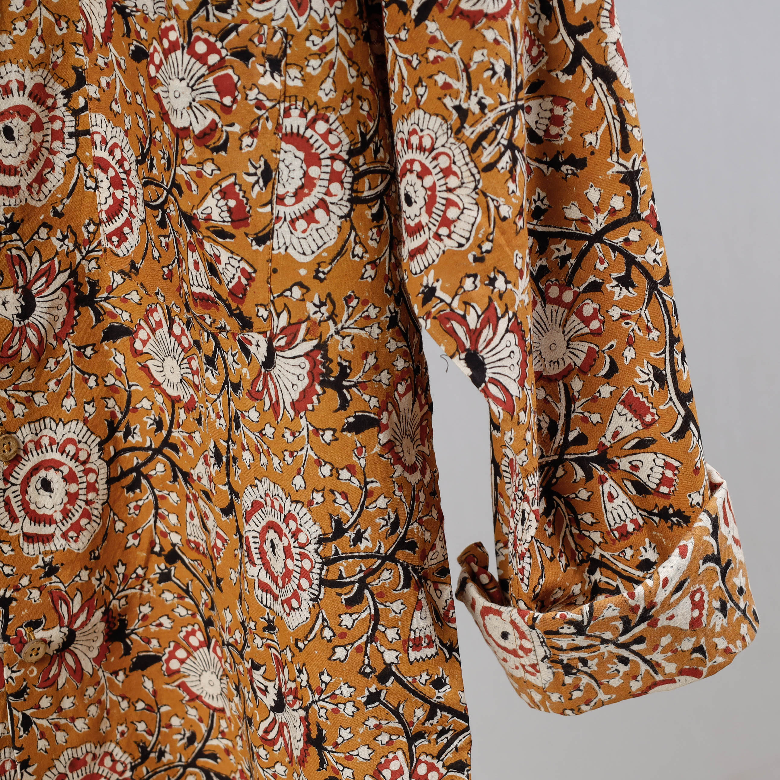 ITOKRI CASUALS Brown - Bagru Dabu Block Printed Cotton Men Full Sleeve Shirt - view 3