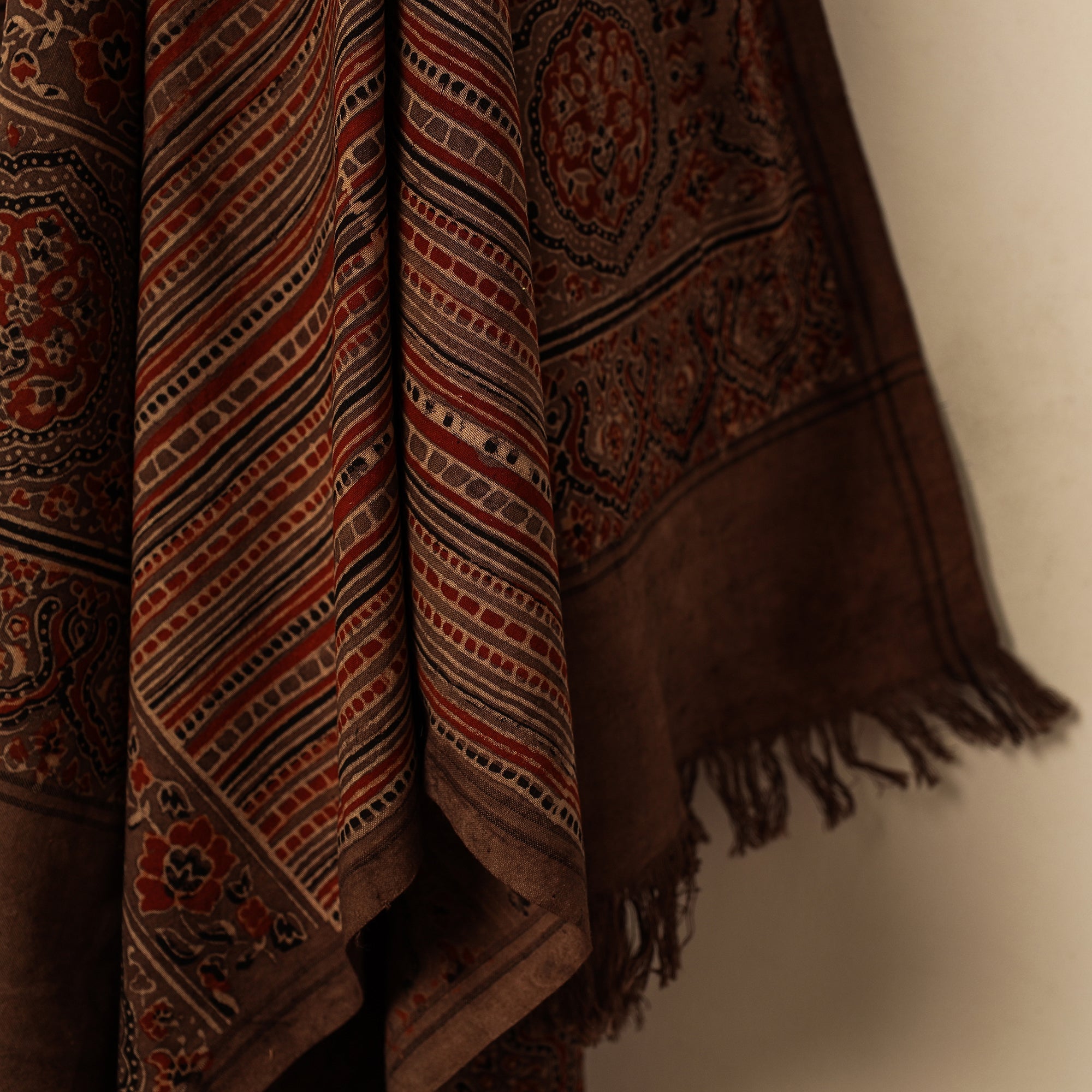 KACHCHH JI CHHAAP Brown - Block Print Cotton Ajrakh Handloom Towel - view 3