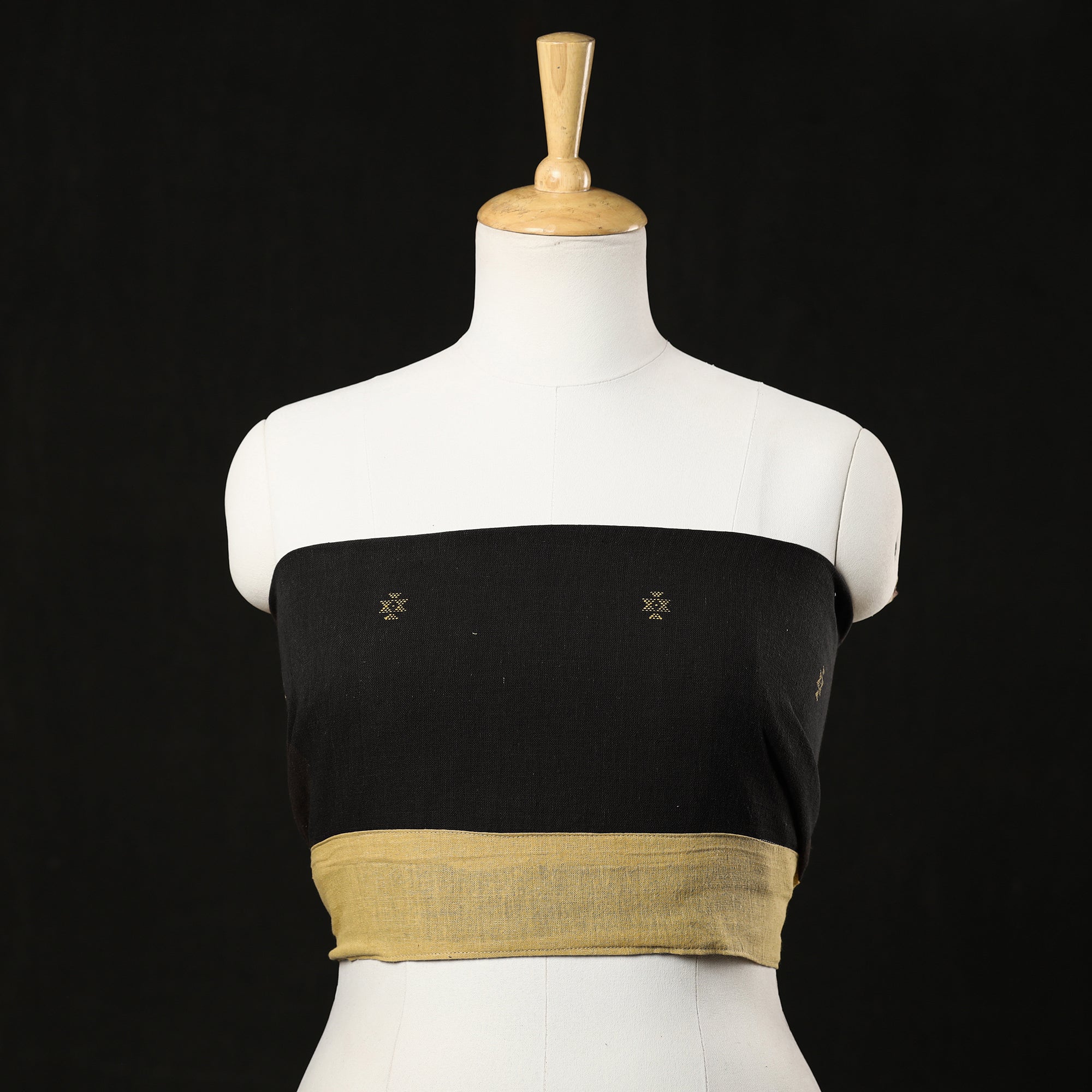 NOORI BAZAR Black - Organic Kala Cotton Handloom Blouse Material