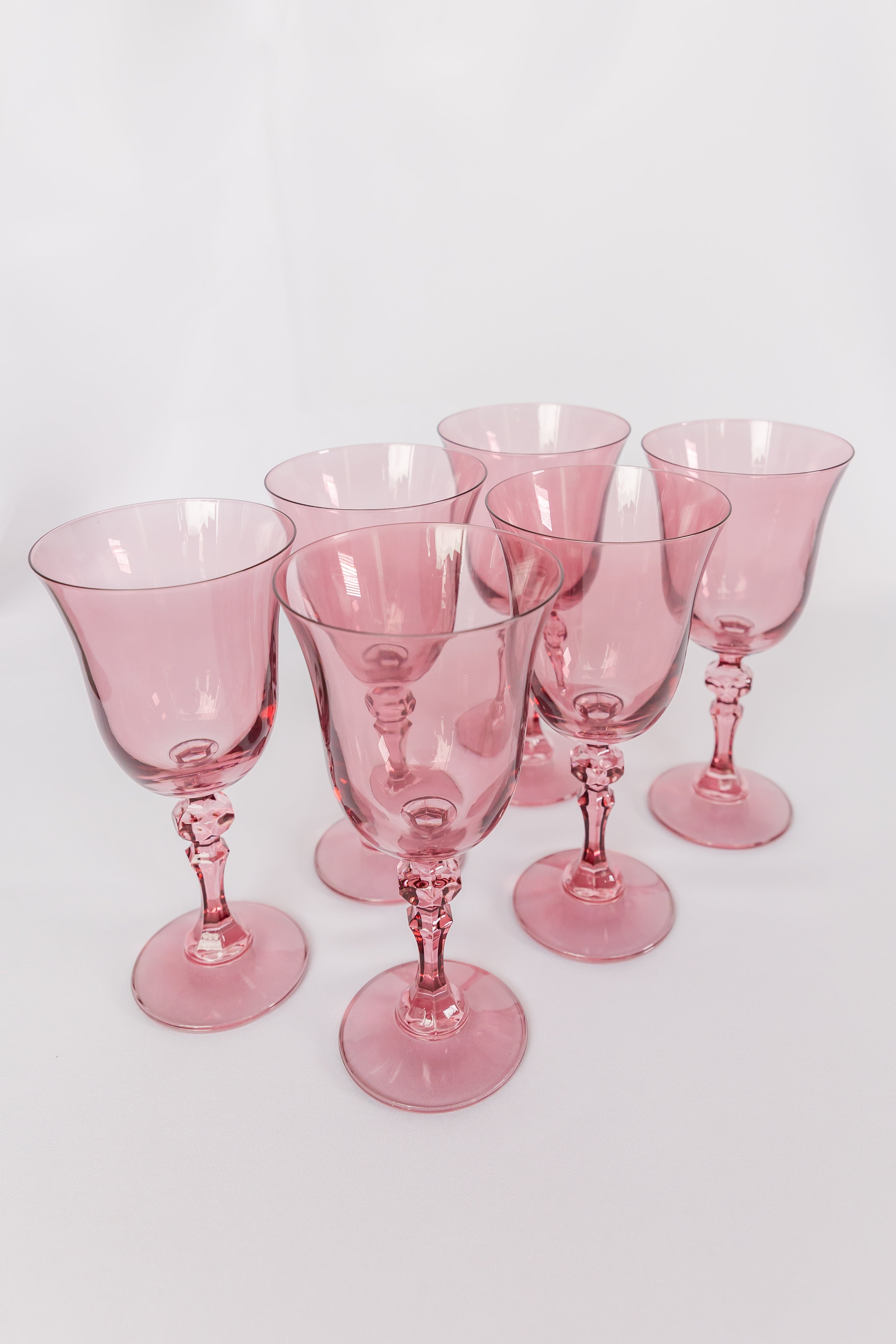 Estelle Colored Glass Estelle Colored Regal Goblet - Set of 6 {Rose} - view 2