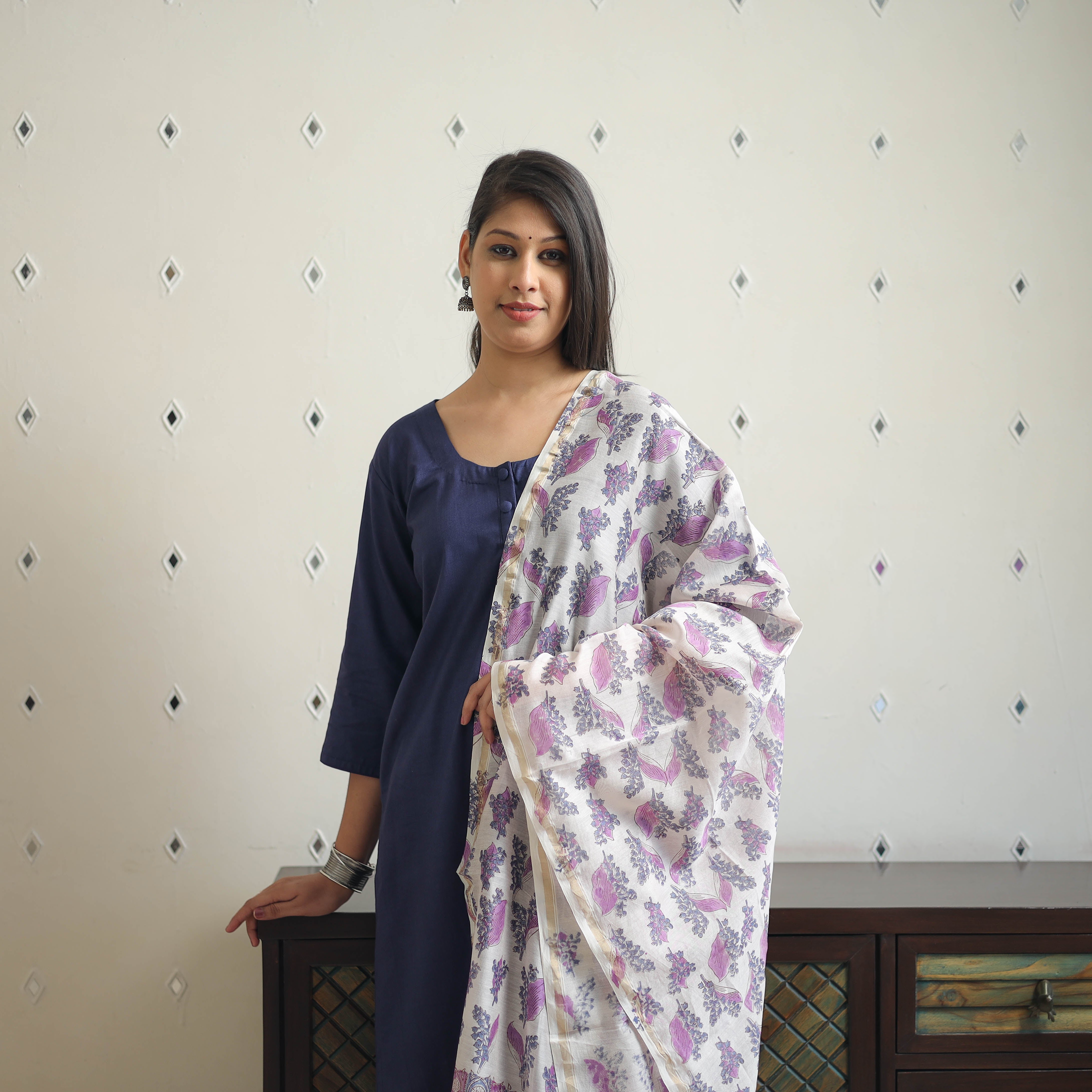 ITOKRI CASUALS Blue - Bhagalpuri Linen Cotton Plain Kurta Set 05