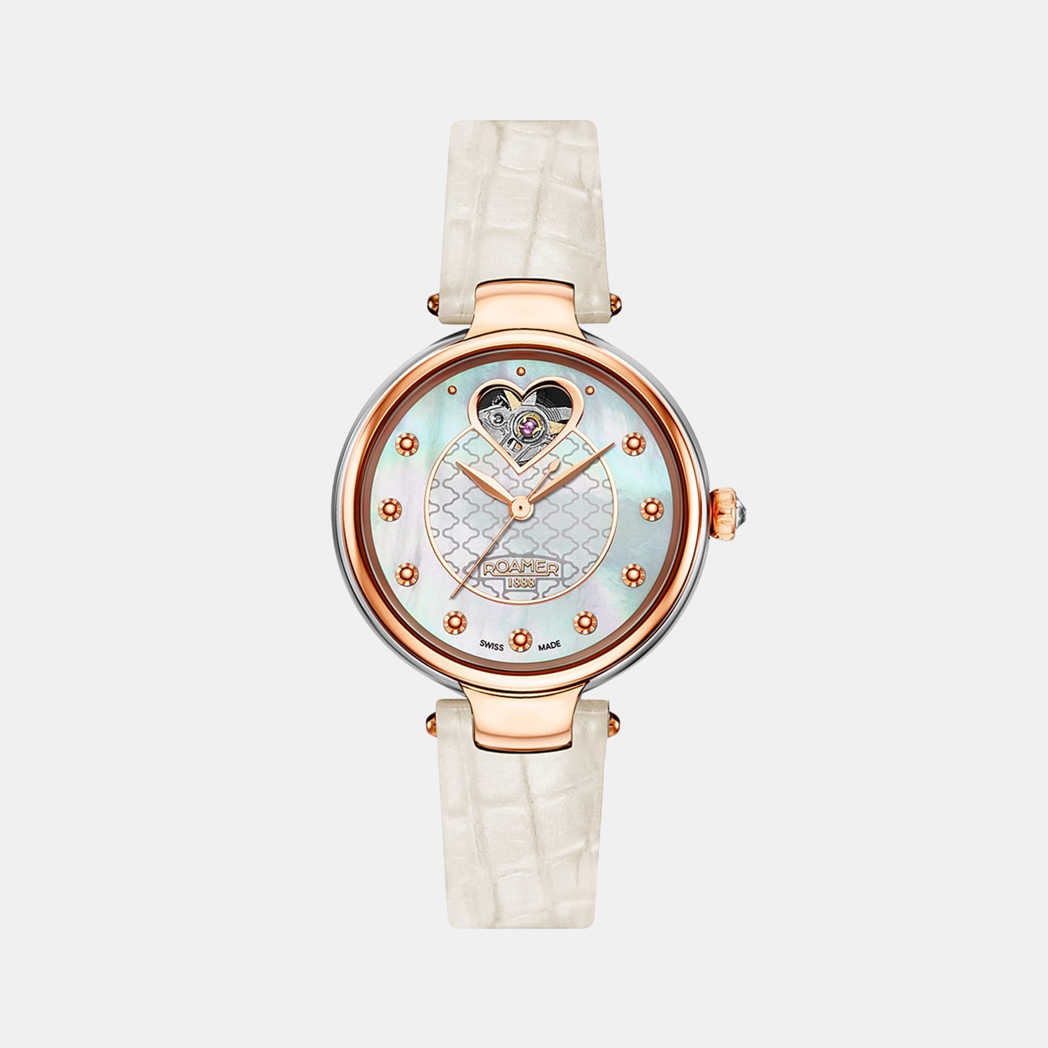Roamer Dreamline I Women Quartz White Mother Of Pearl Dial Analog Leather Watch 557661 46 19 05