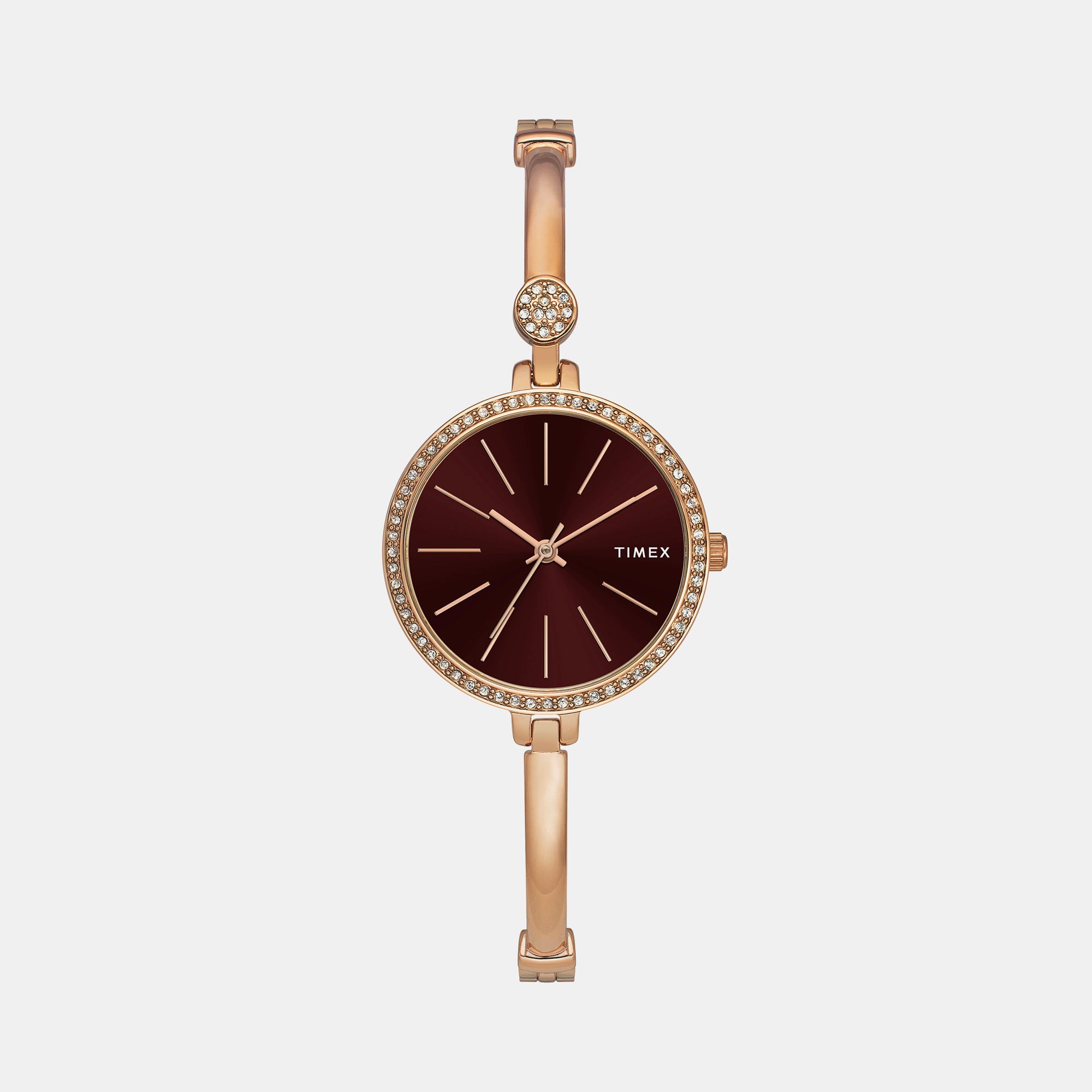 Timex Fria Women Quartz Brown Dial Analog Brass Watch TWEL18403