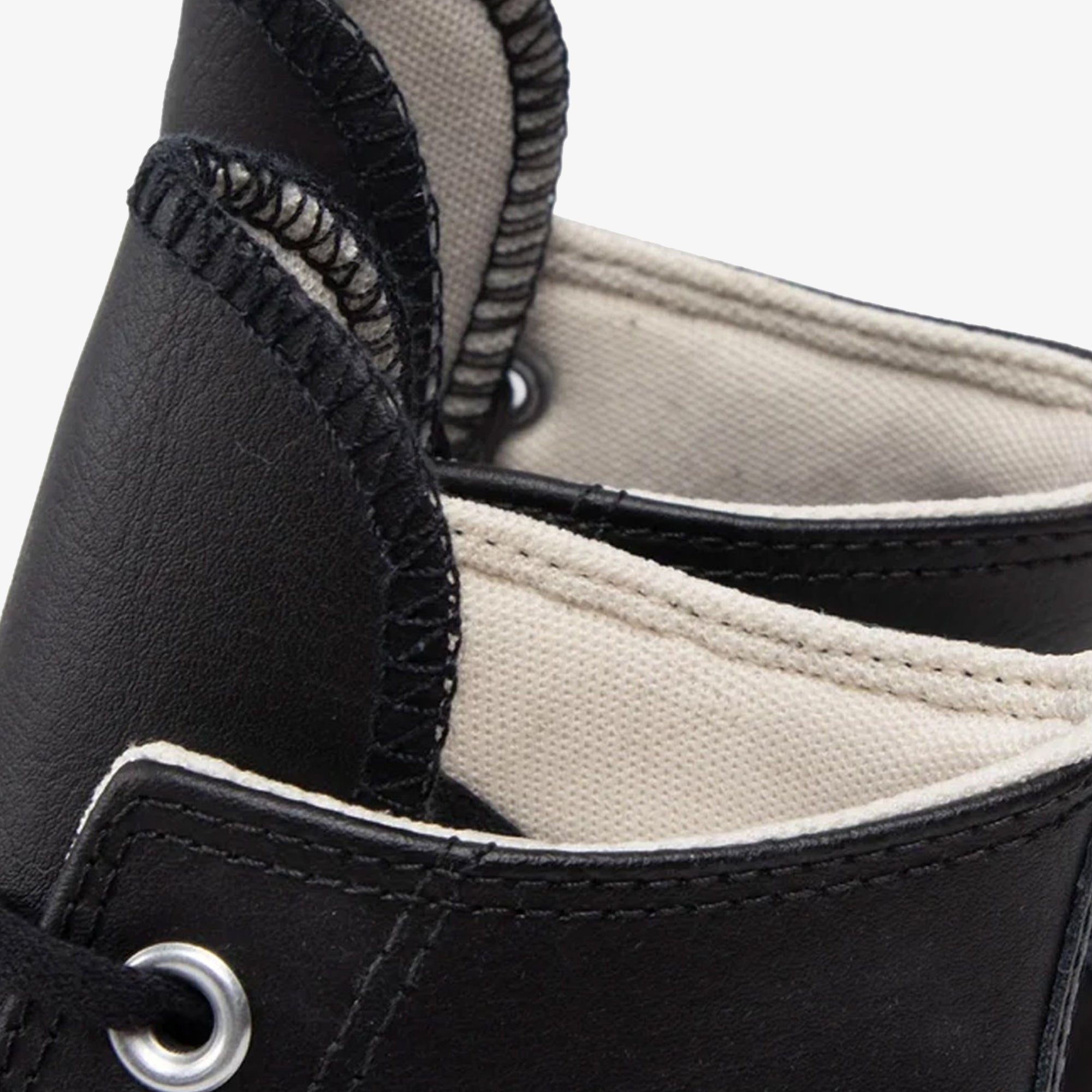 Converse | CHUCK TAYLOR ALL STAR LEATHER PLATFORM HI { BLACK/WHITE - view 5