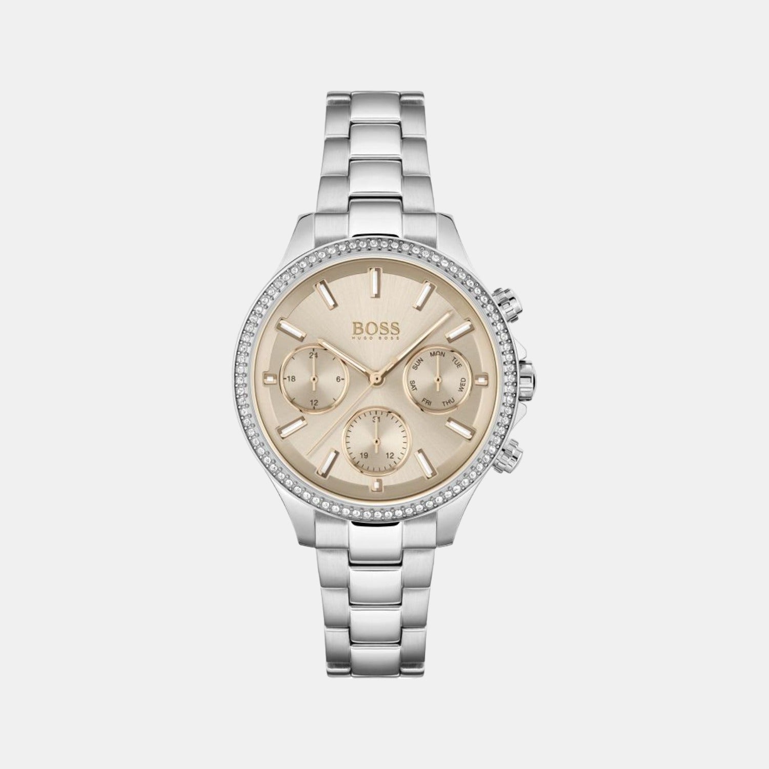 Boss Hera Women Quartz Pink Dial Chronograph Stainless Steel Watch 1502565