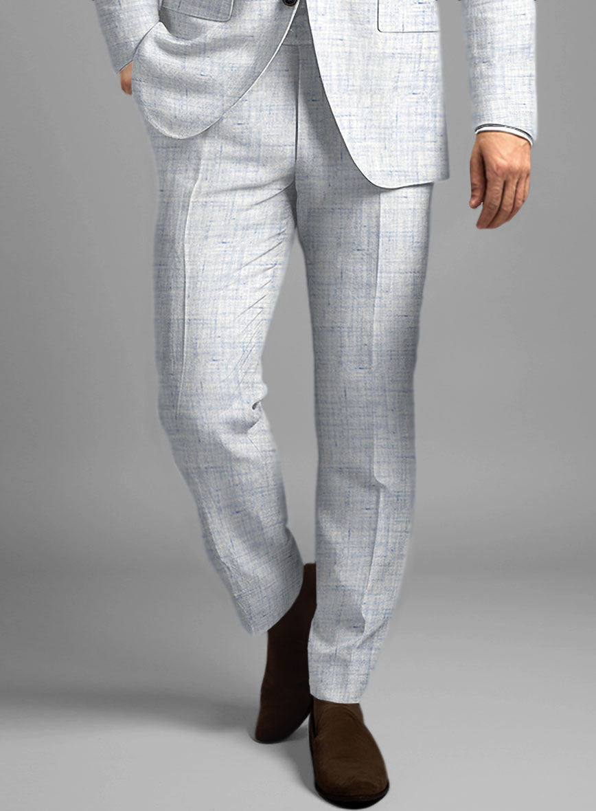 StudioSuits Solbiati Cloudweave Blue Linen Pants - view 2
