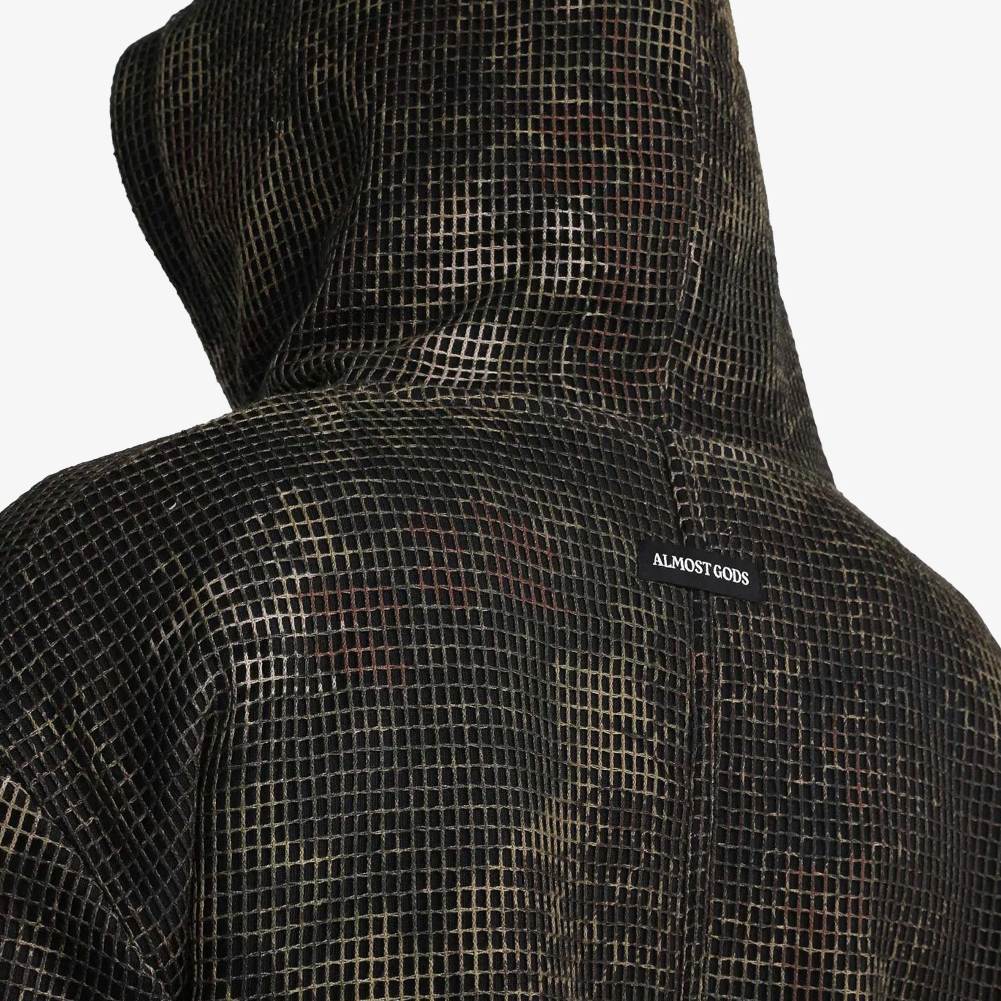 Almost Gods | Mandrake Camo Net Zip Hoodie { Brown - view 7