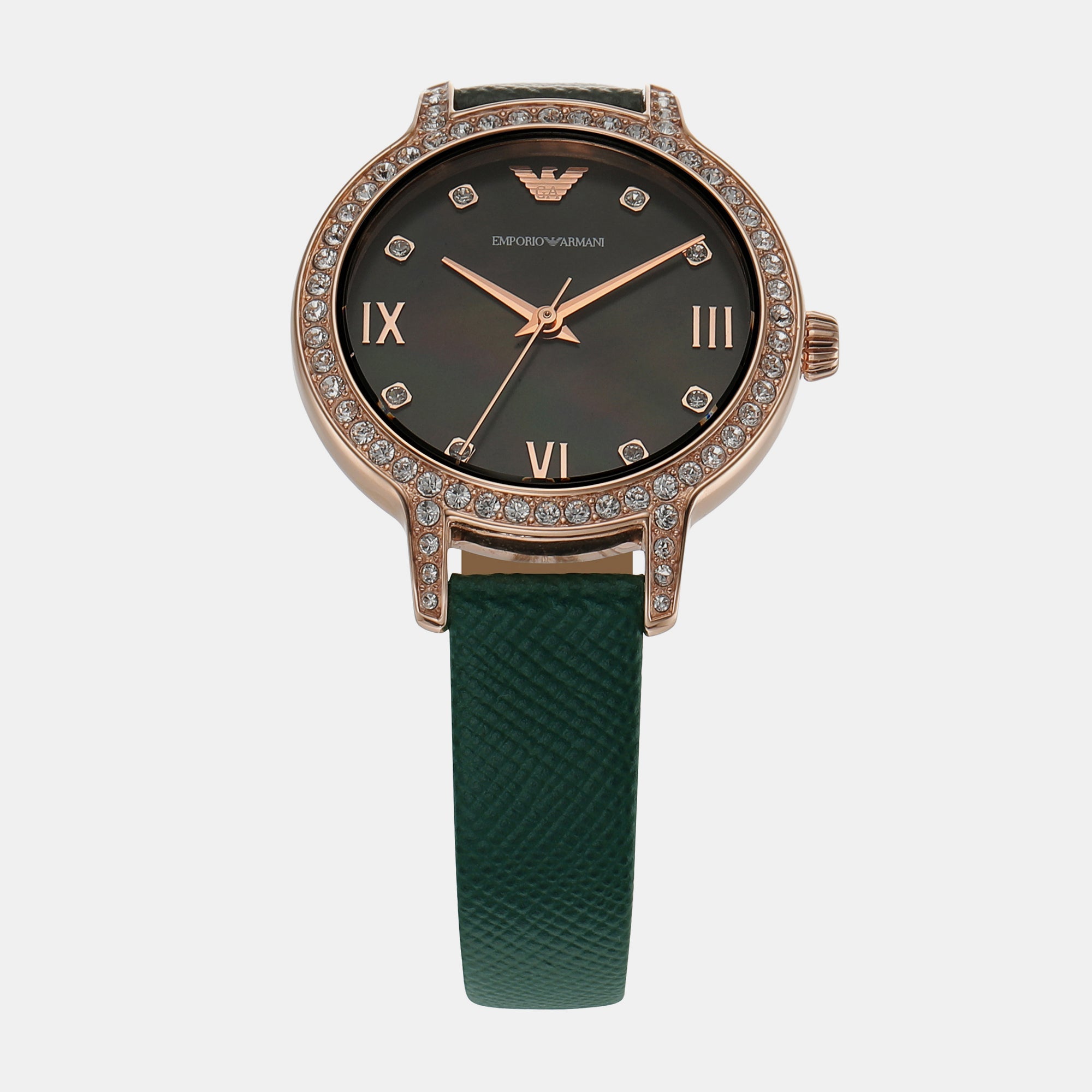 Emporio Armani Cleo Women Quartz Green Dial Analog Leather Watch AR11577 - view 2