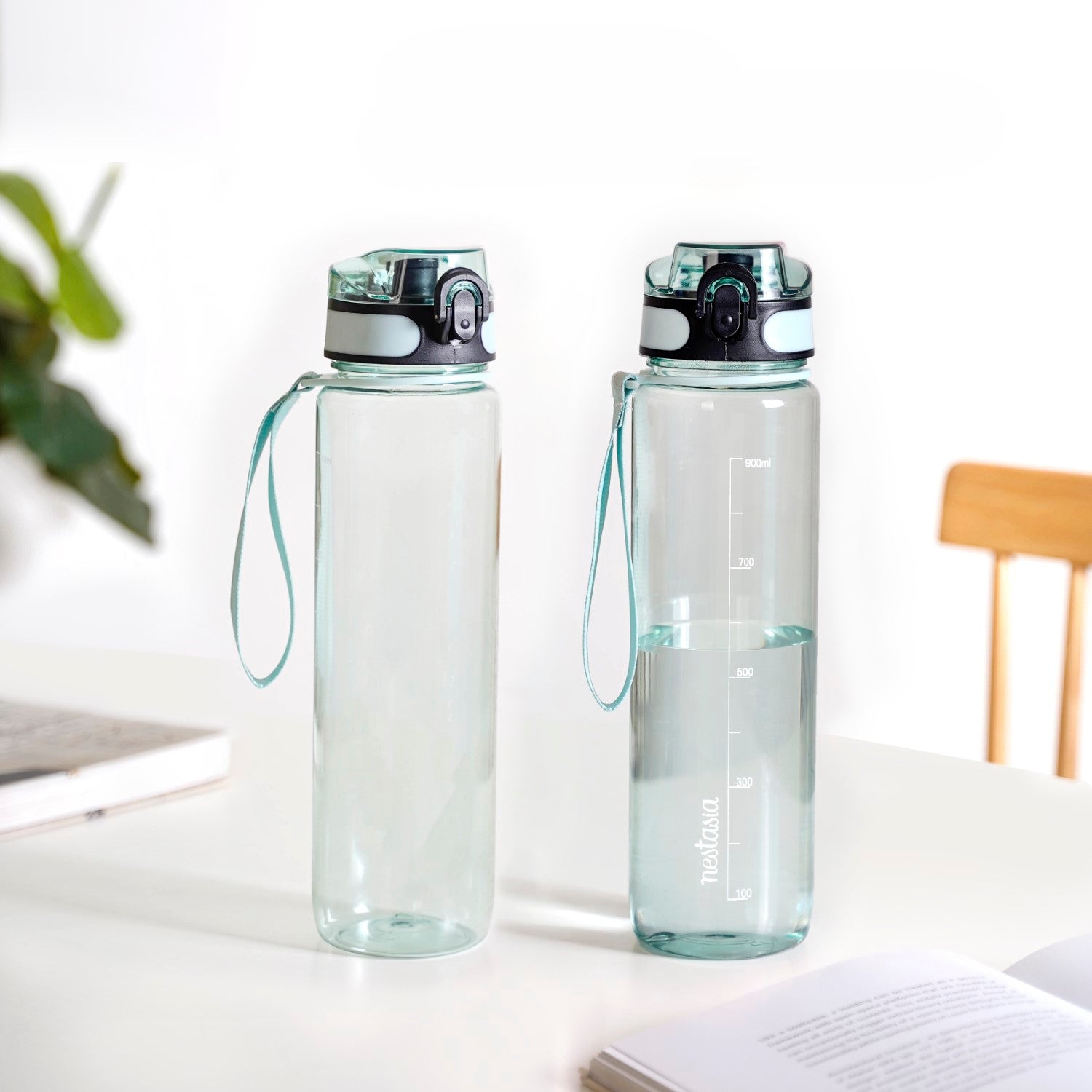 Nestasia Aqualite Leakproof Sipper Bottle For Office Gym Set Of 2 Mint Frost 1150ml