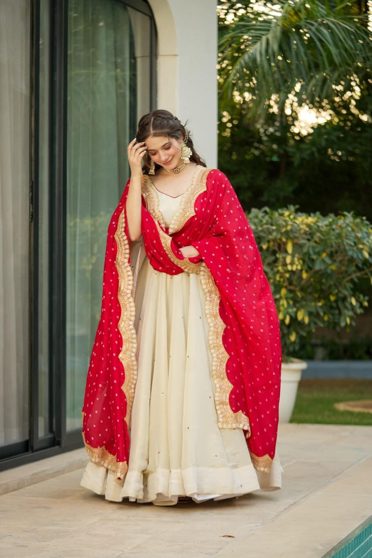 Idaho-o Sagnika pure cosmos lehenga choli set - view 2