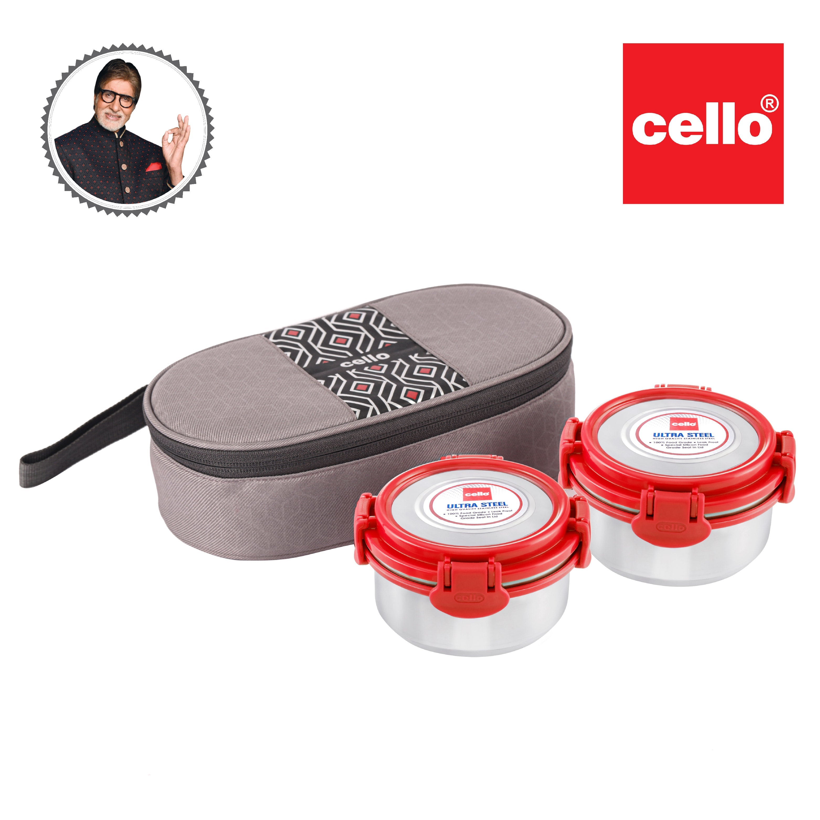 Cello MF Ultra Stainless Steel Lunch Box with Jacket, Set of 2 - view 13