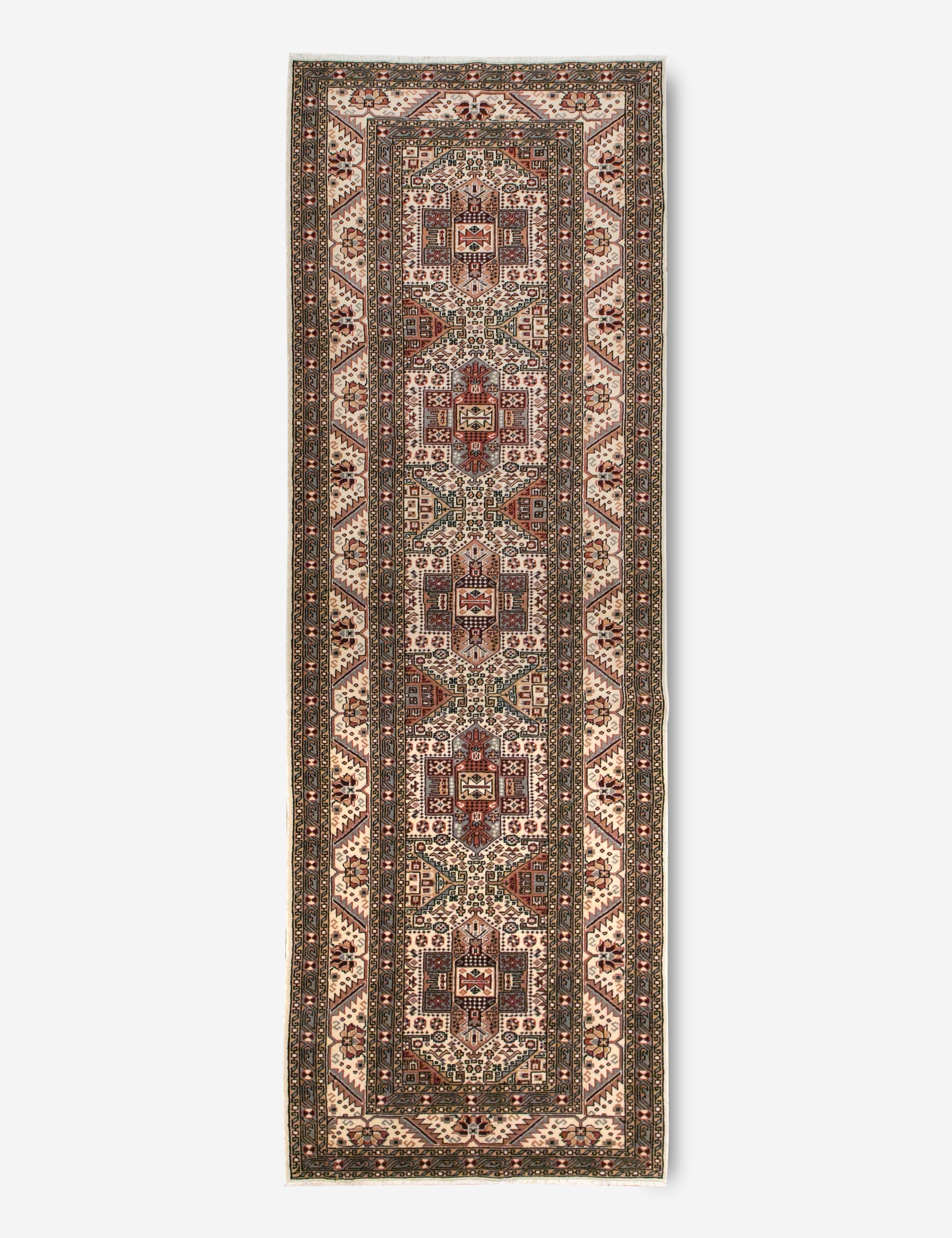 Lulu and Georgia Vintage Turkish Hand-Knotted Wool Runner Rug No. 234, 3' x 9'8"