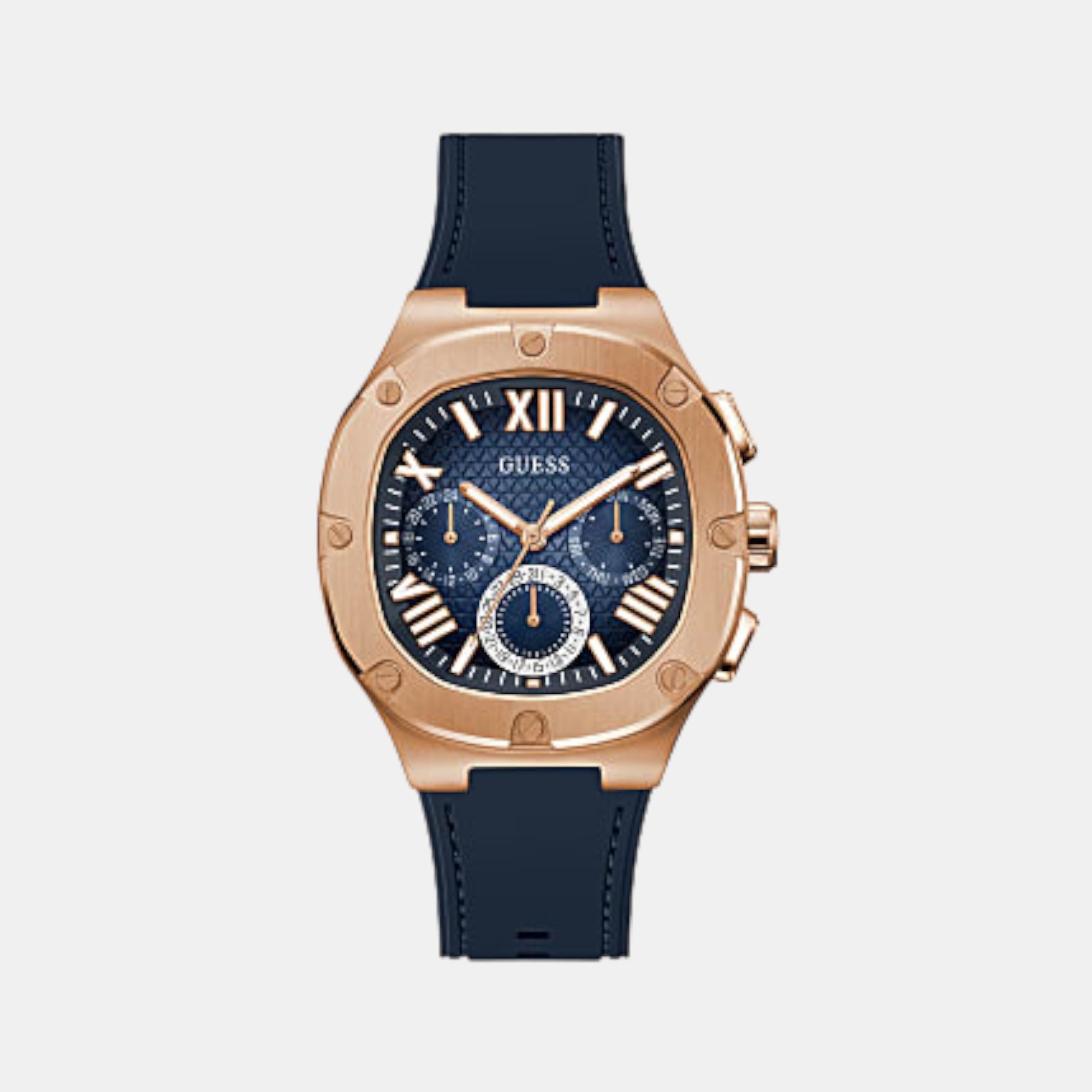 Guess Headline Men Quartz Blue Dial Chronograph Silicone Watch GW0571G2