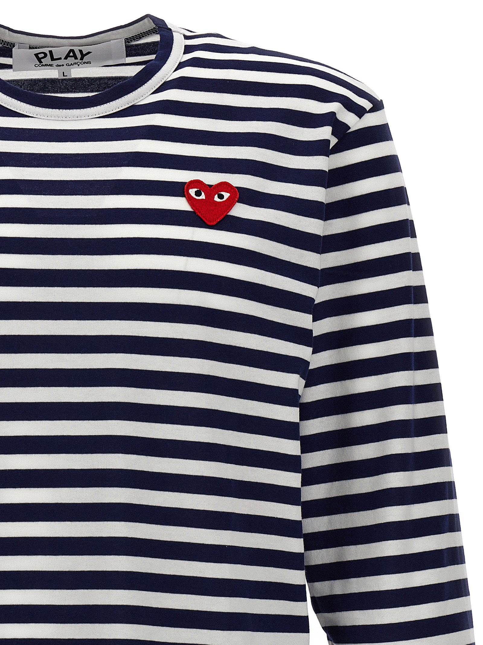 Comme Des Garçons Play Logo Patch Stripes T-shirt - view 3