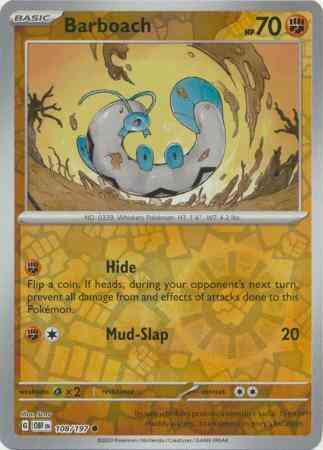 Common sv03-108 reverse – Pokémon Barboach - 108/197 - Common [sv03-108] [Reverse Holo]