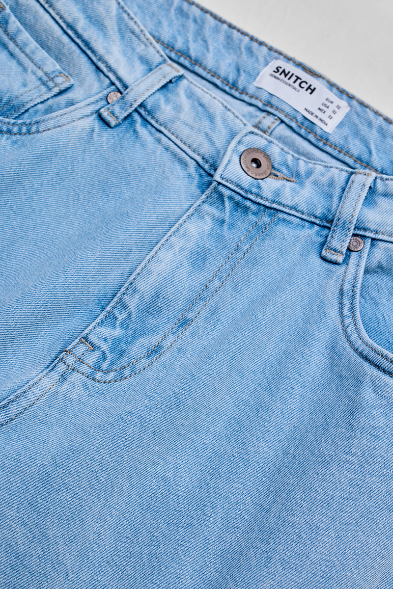 SNITCH Light Blue Baggy Fit Jeans - view 2
