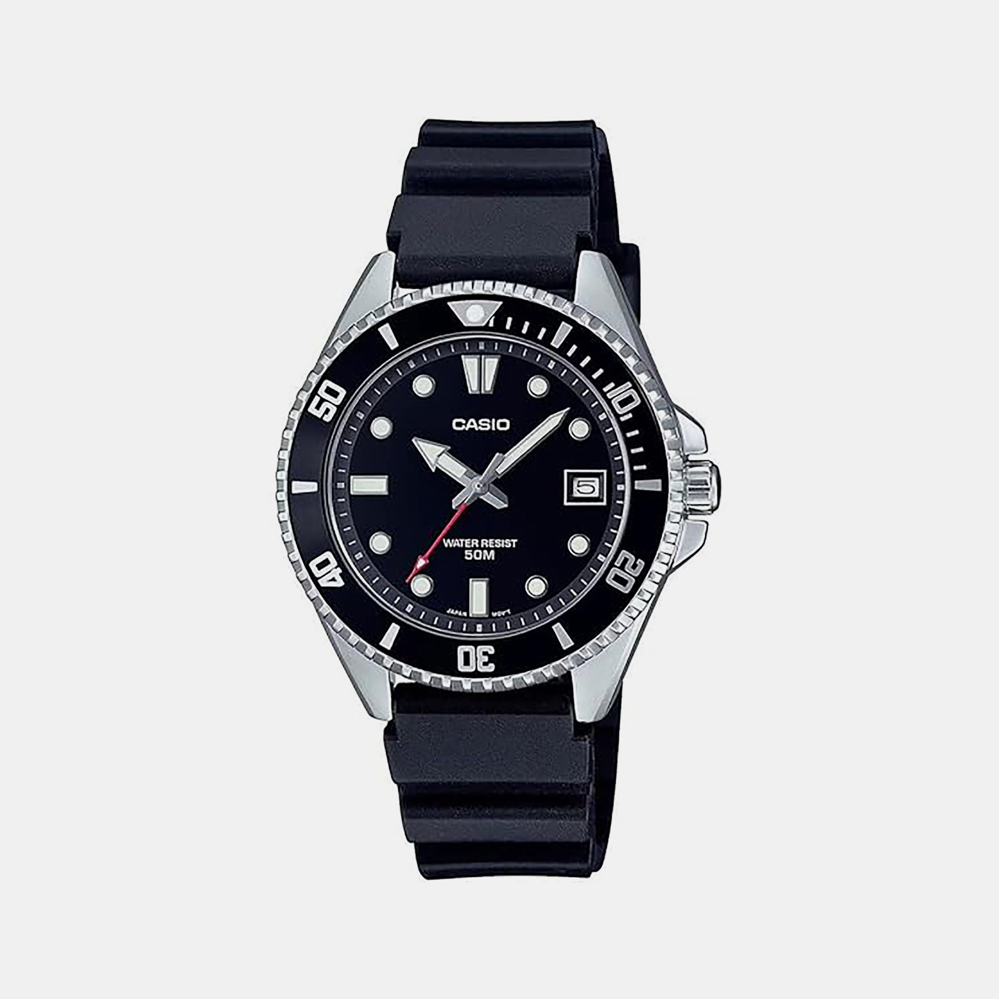 Casio Enticer Men Quartz Black Dial Analog Resin Watch A2193