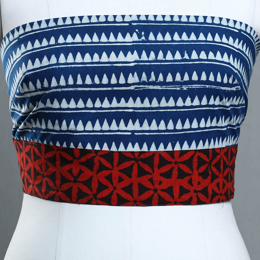 NOORI BAZAR Blue - Block Print Cotton Pipad Blouse Piece 139 - view 3