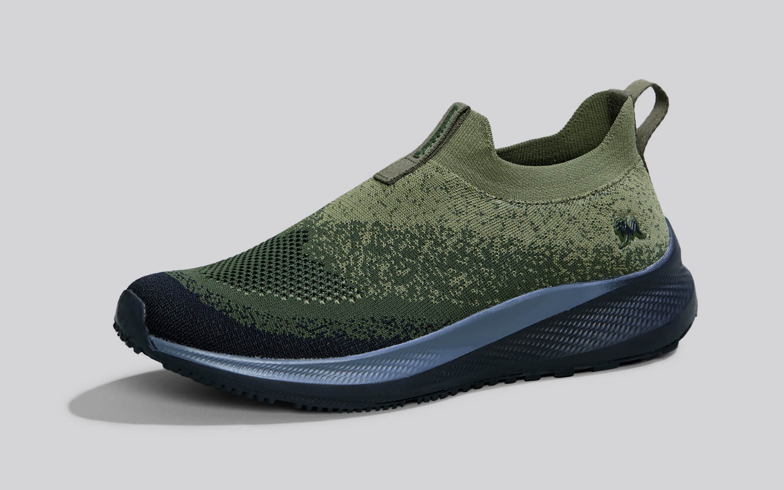 Neeman's Blend Knit Slip Ons : Olive-Black - view 9