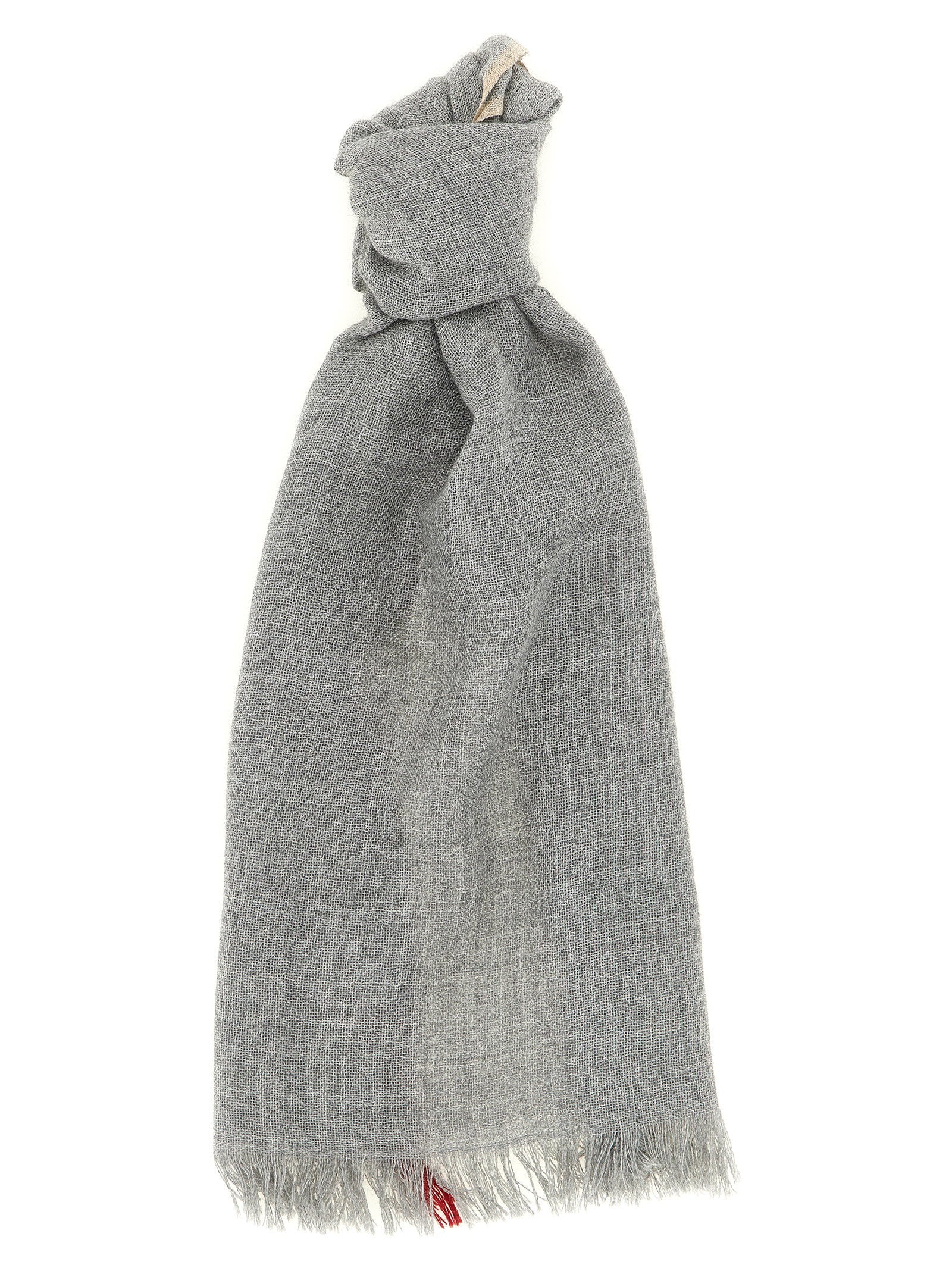 Brunello Cucinelli Contrast Border Scarf – 70% virgin wool 30% silk