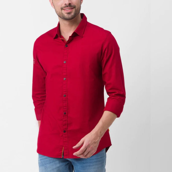 BlackTree Combo of 3 Cotton Shirt for Man ( Black, Red and Navy Blue ) - view 3