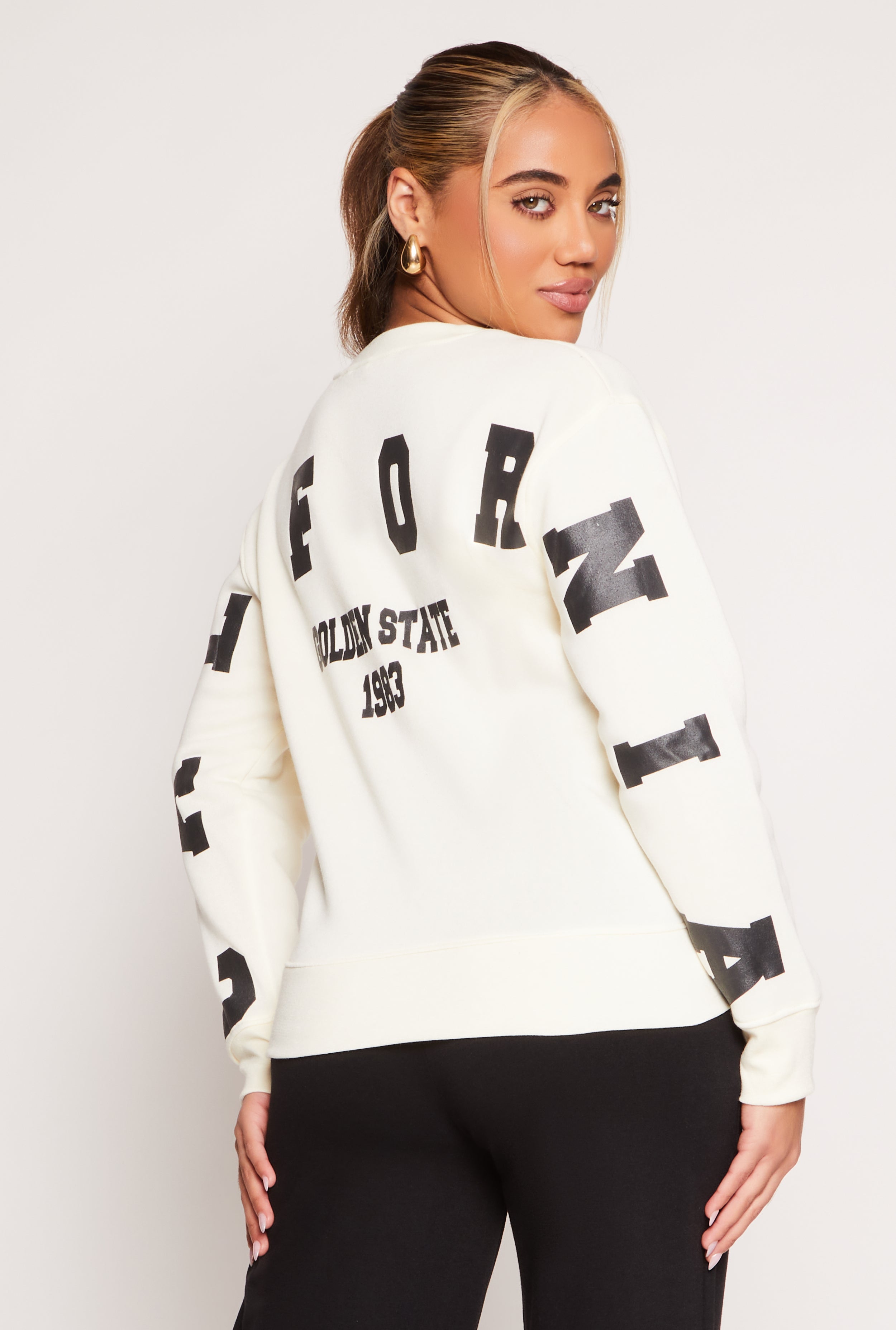 Rainbow Shops California Back Graphic Pullover Sweatshirt