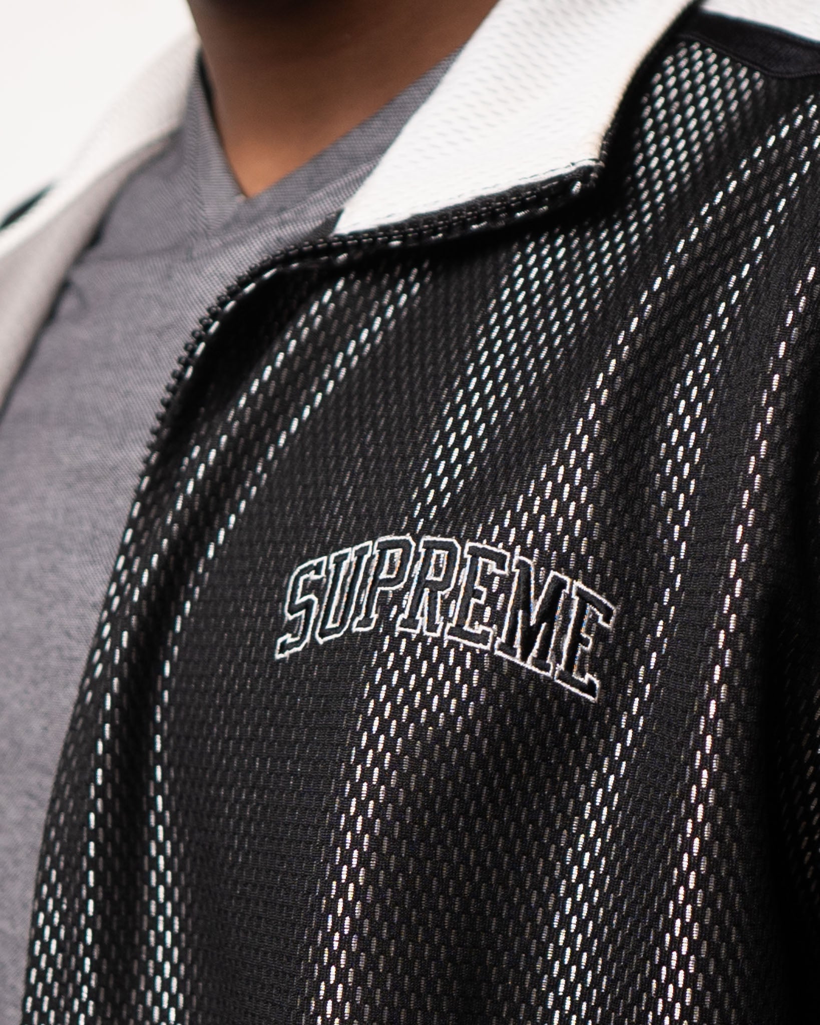 Supreme Black Bounded Mesh Track Jacket - view 2