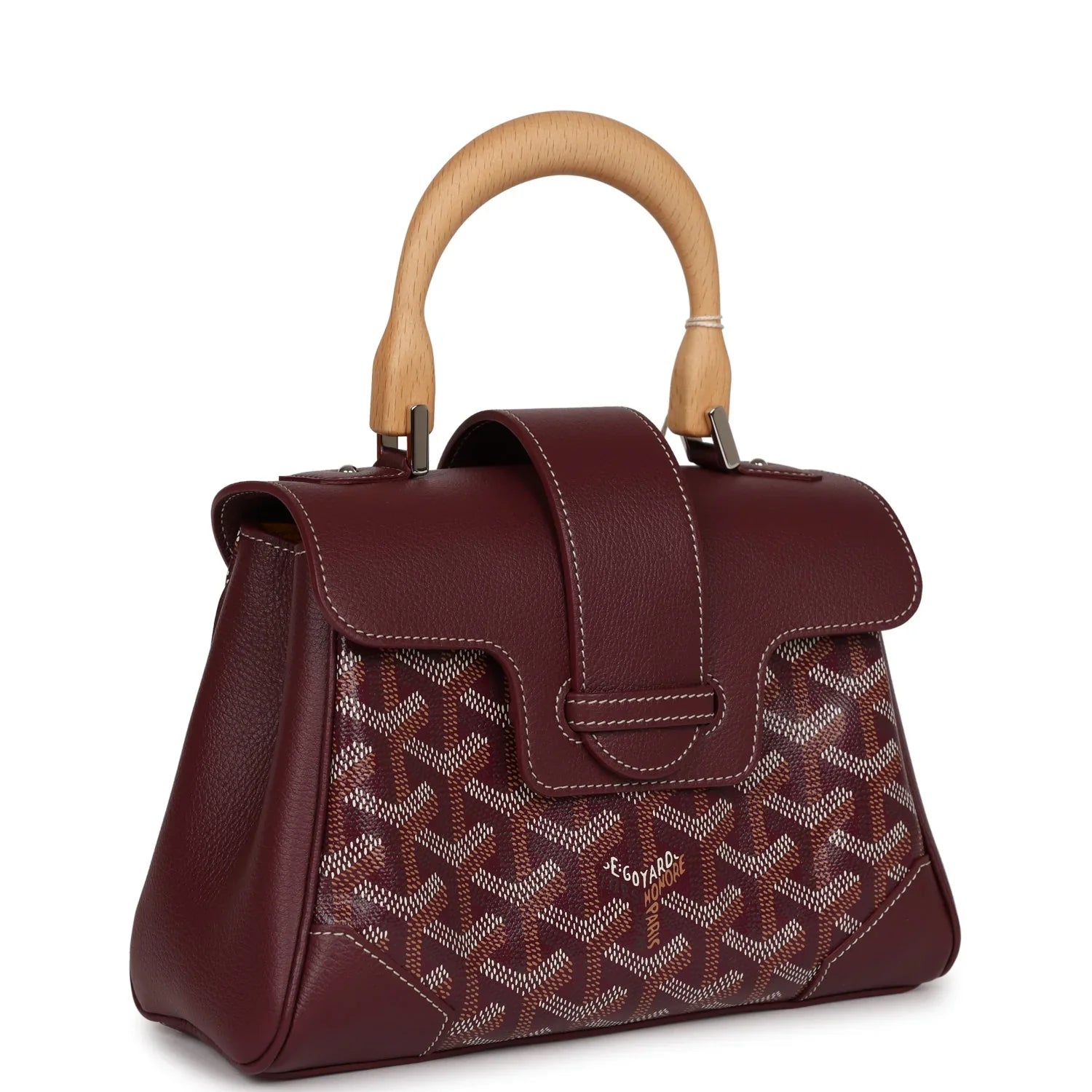 Cop Underdog Goyard Saigon Souple Mini Burgundy Goyardine Palladium Hardware - view 2