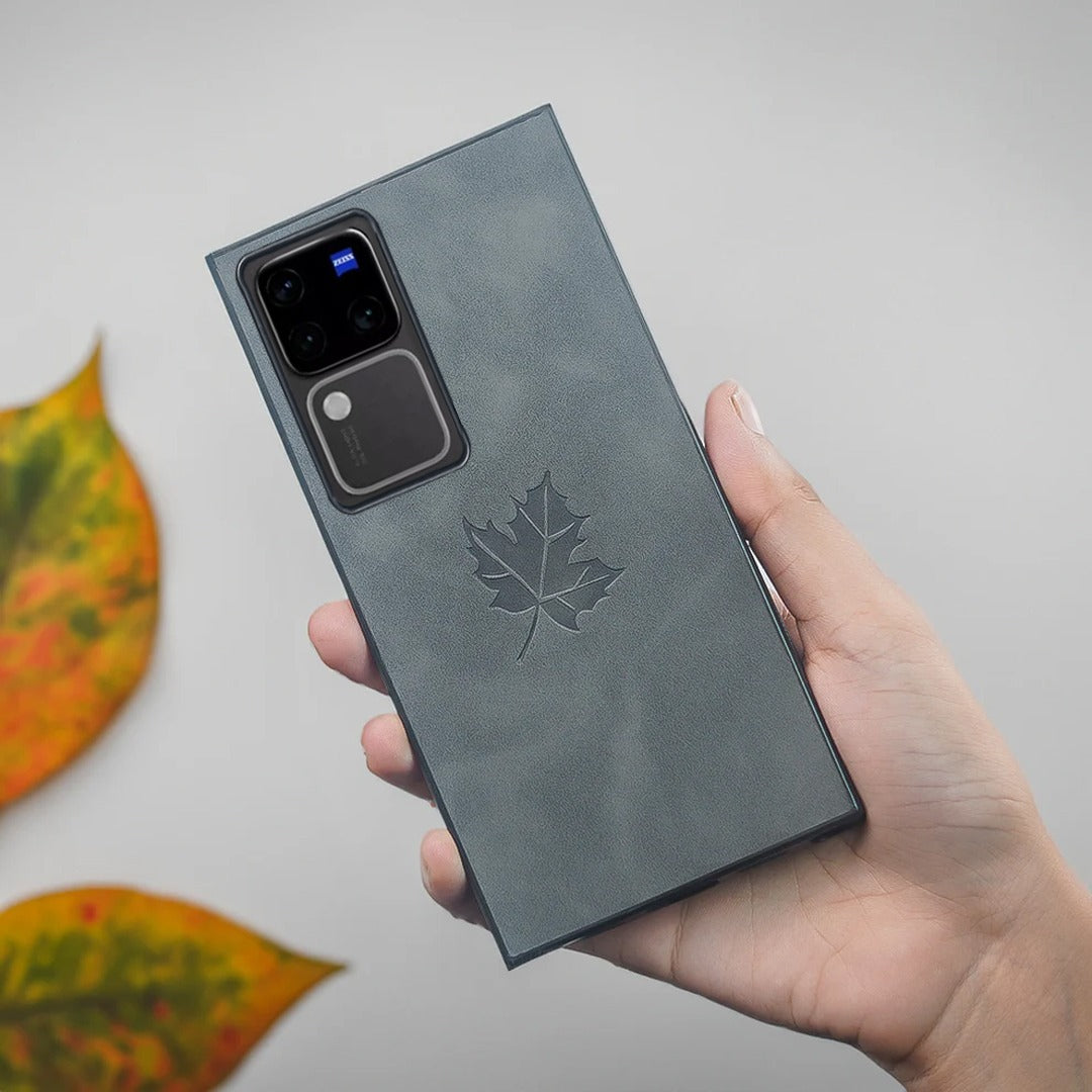 Million Cases Vintage Maple Leaf Leather Case - Vivo