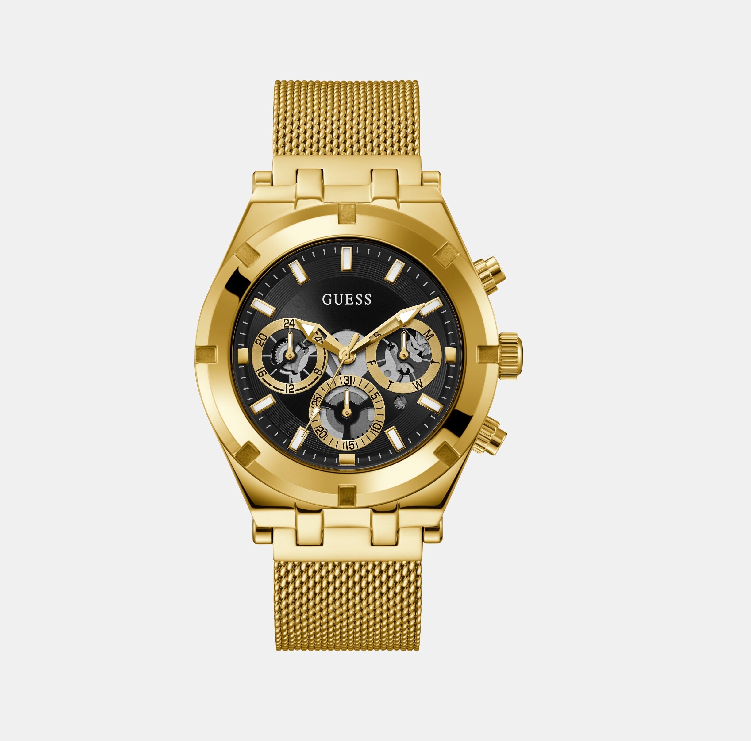 Guess Continental Men Quartz Black Dial Chronograph Stainless Steel Watch GW0582G2