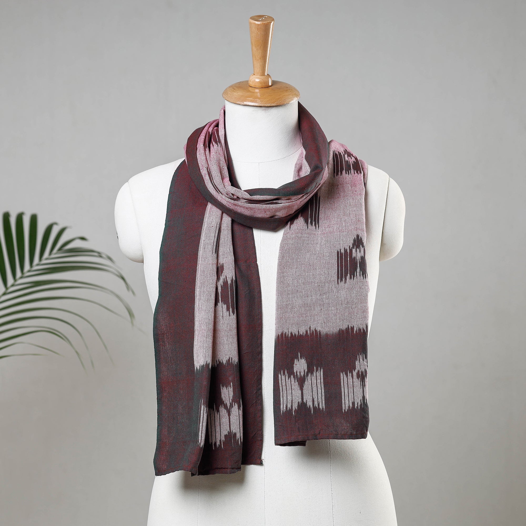 IKAT WEAVES BY EDEM CHANDANA Brown - Handloom Cotton Pochampally Ikat Stole