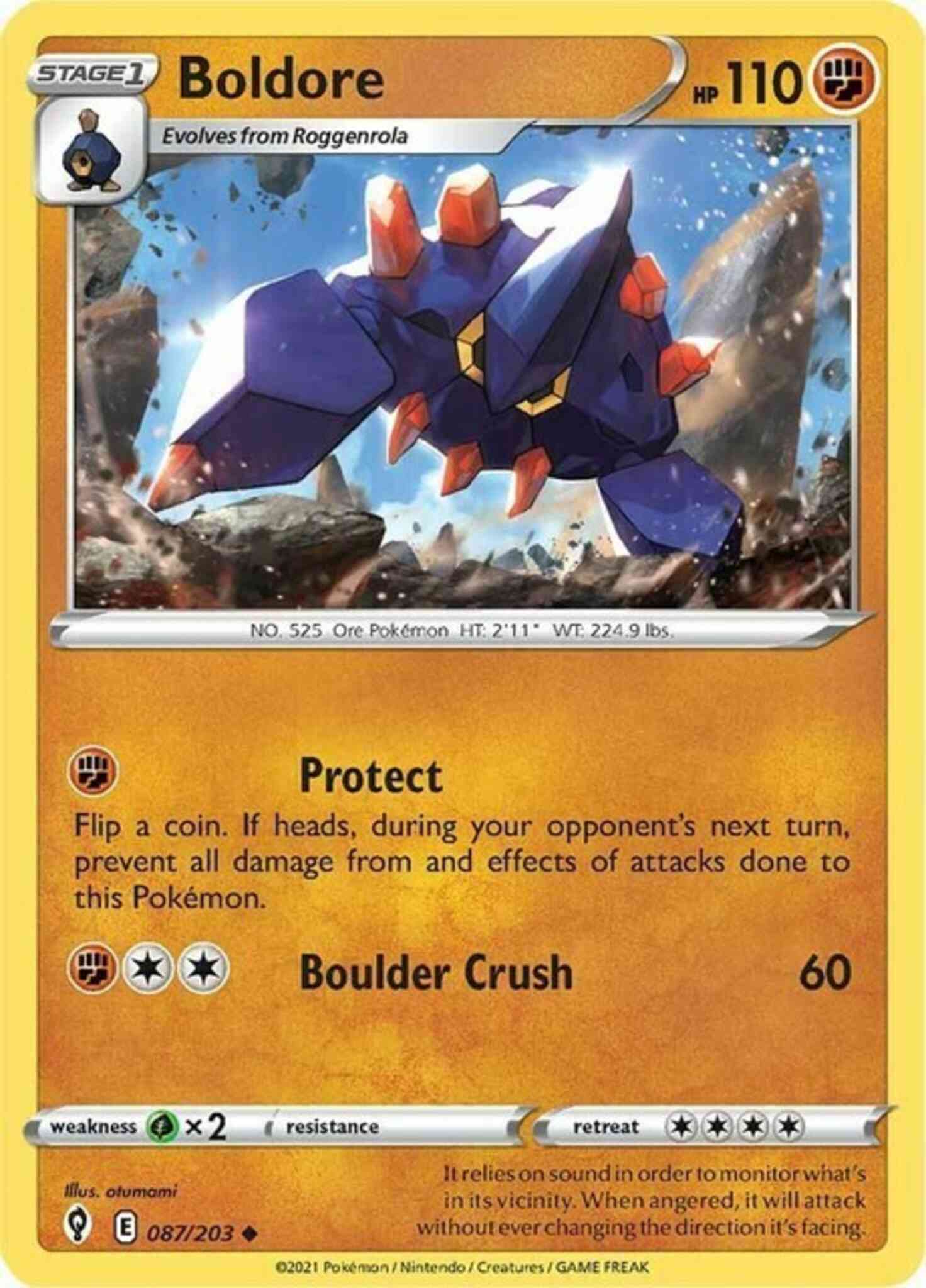 Uncommon swsh7-087 reverse – Pokémon Boldore - 087/203 - Uncommon [swsh7-087] [Reverse Holo]