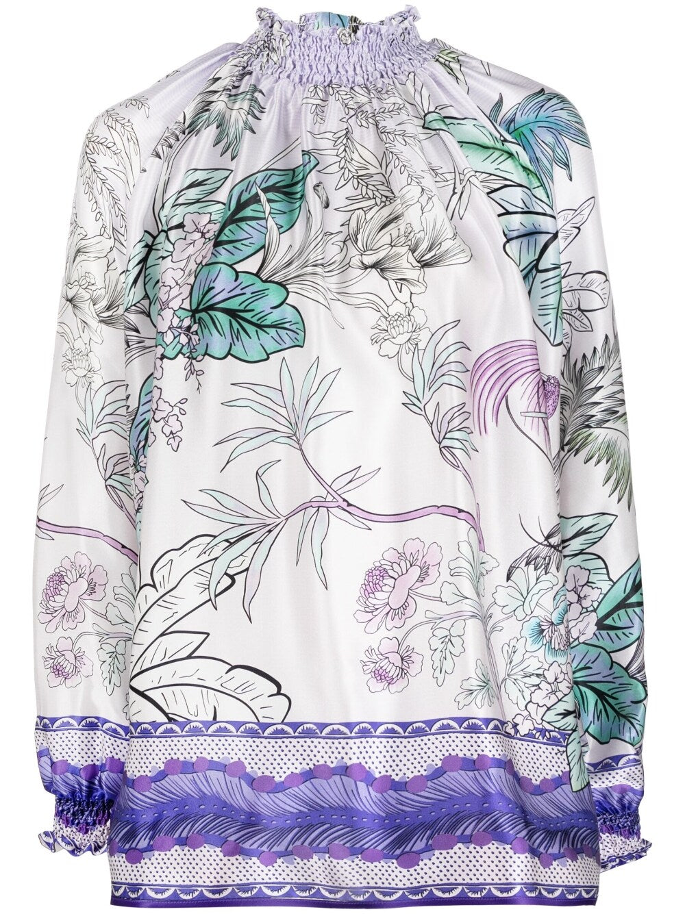 F r s – F.R.S . High neck printed silk blouse – Silk 100%