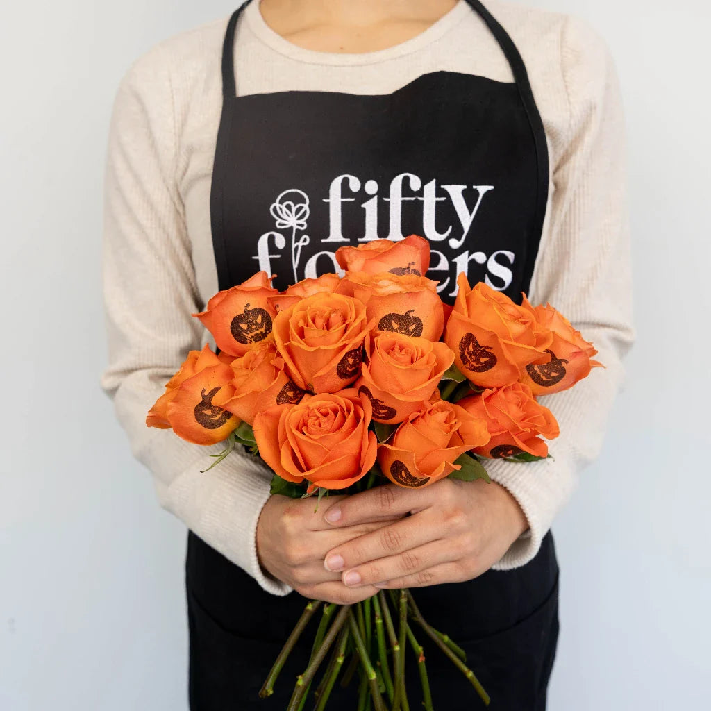 FiftyFlowers Halloween Jack O Lantern Personalized Roses