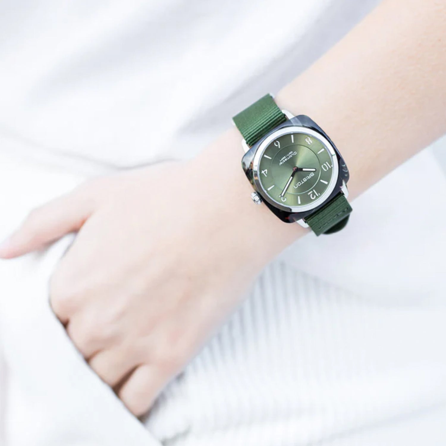 Briston Clubmaster Chic Women Quartz Olive Green Dial Analog Nato Watch 21536.SA.UG.26.NOL - view 2