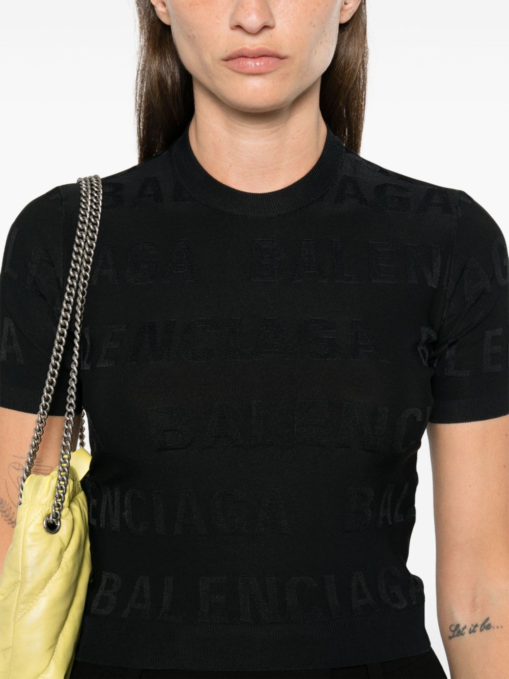 Balenciaga jacquard logo crop top – Viscose 92% - view 2