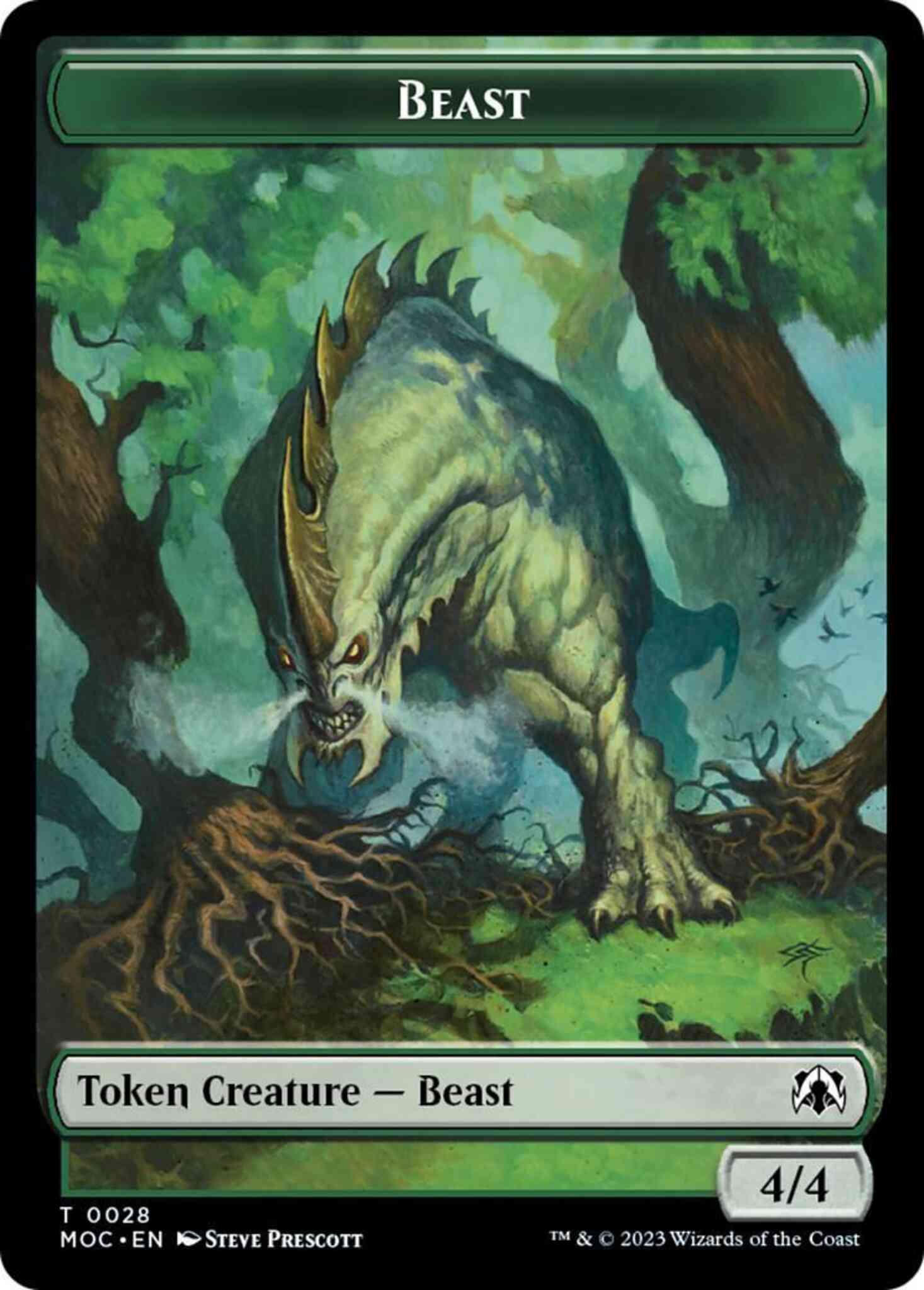 Beast token 28 – Magic Beast Token (28) // Thopter Token (19) [March of the Machine: Commander: Tokens] [Non-Foil]