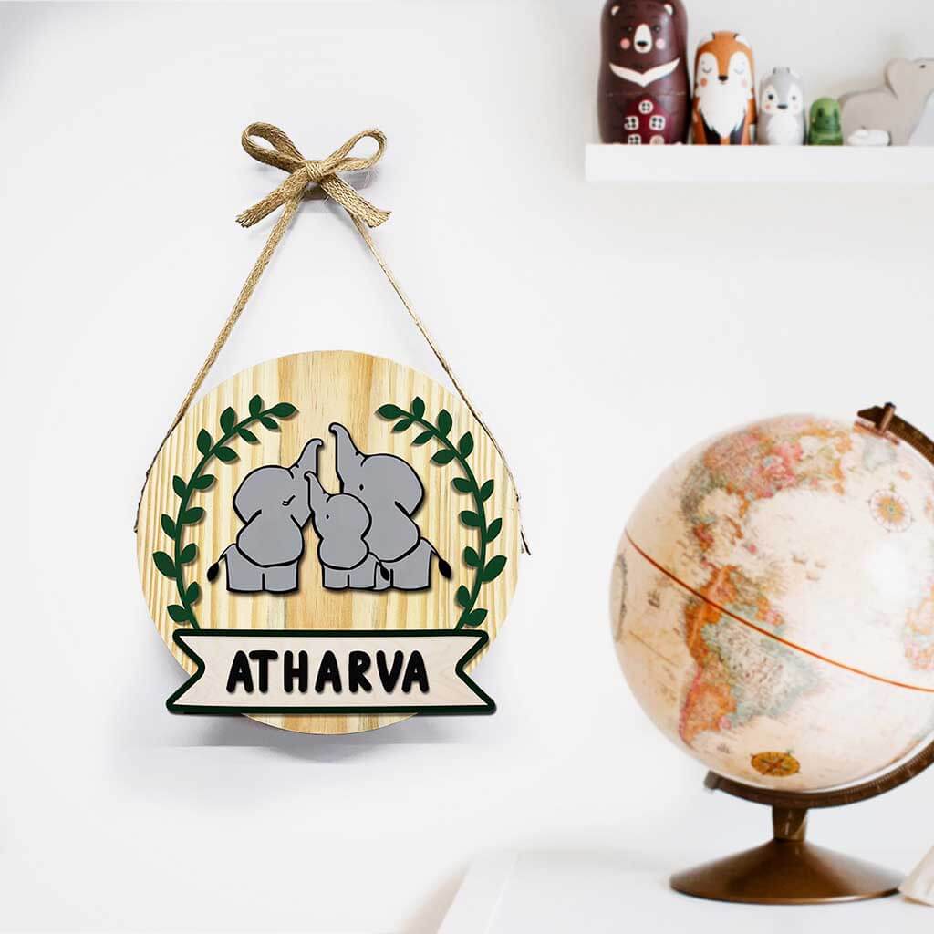 Chitra Chaya Personalized Wooden Elly Wall Lamp - view 3