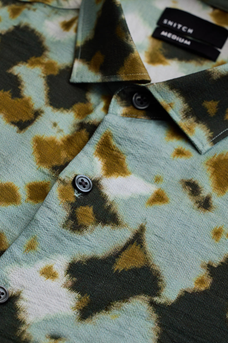 SNITCH Green Textured Abstract Shirt - view 2