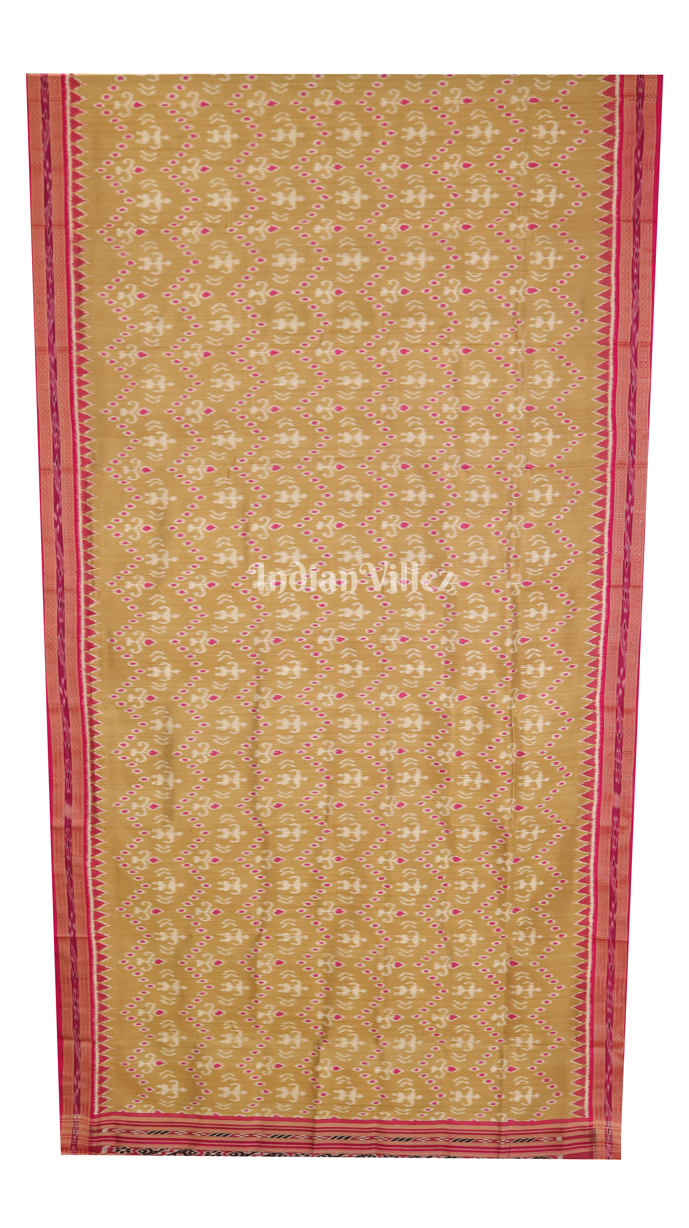 IndianVillèz Beige Odisha Handloom Khandua Silk Saree - view 2