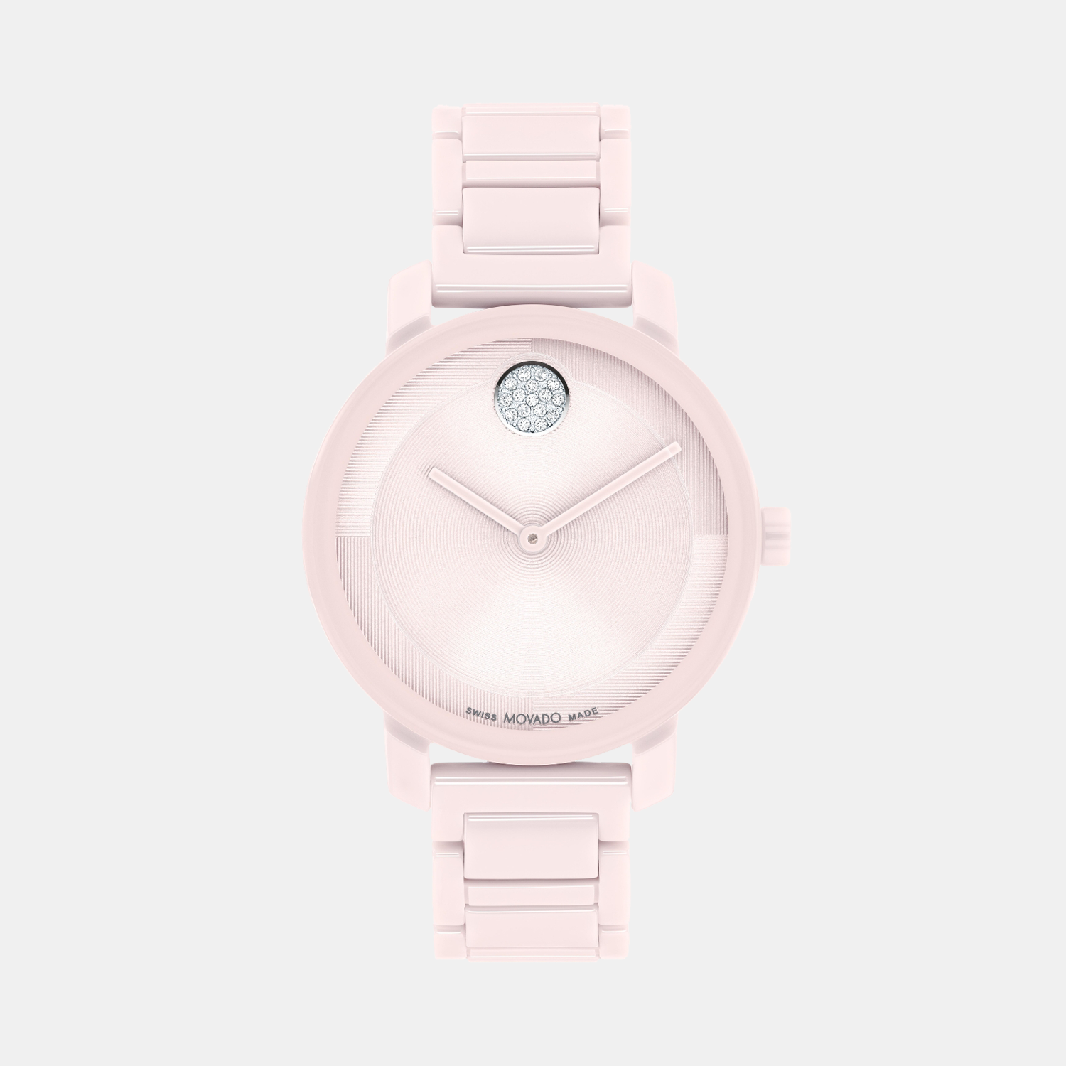 Movado Bold Women Quartz Pink Dial Analog Stainless Steel Watch 3601234