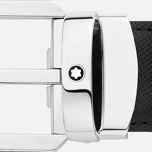 Montblanc Mont Blanc, Black/brown 30 mm reversible leather belt - view 4