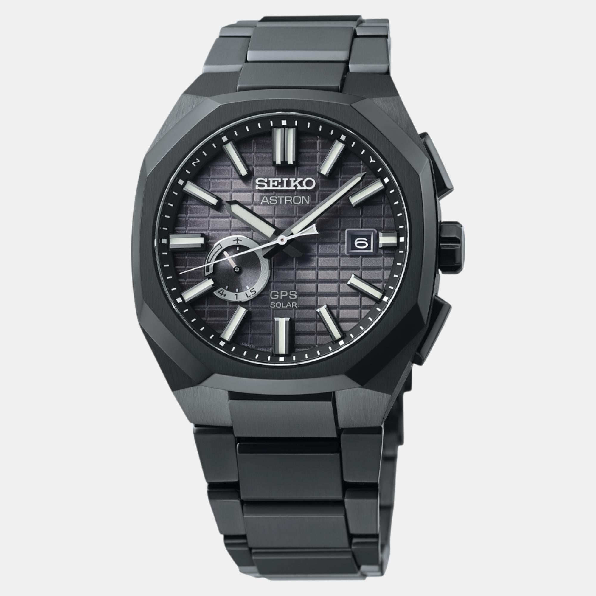 Seiko Astron Men Solar Black Dial Analog Stainless Steel Watch SSJ015J1 - view 2