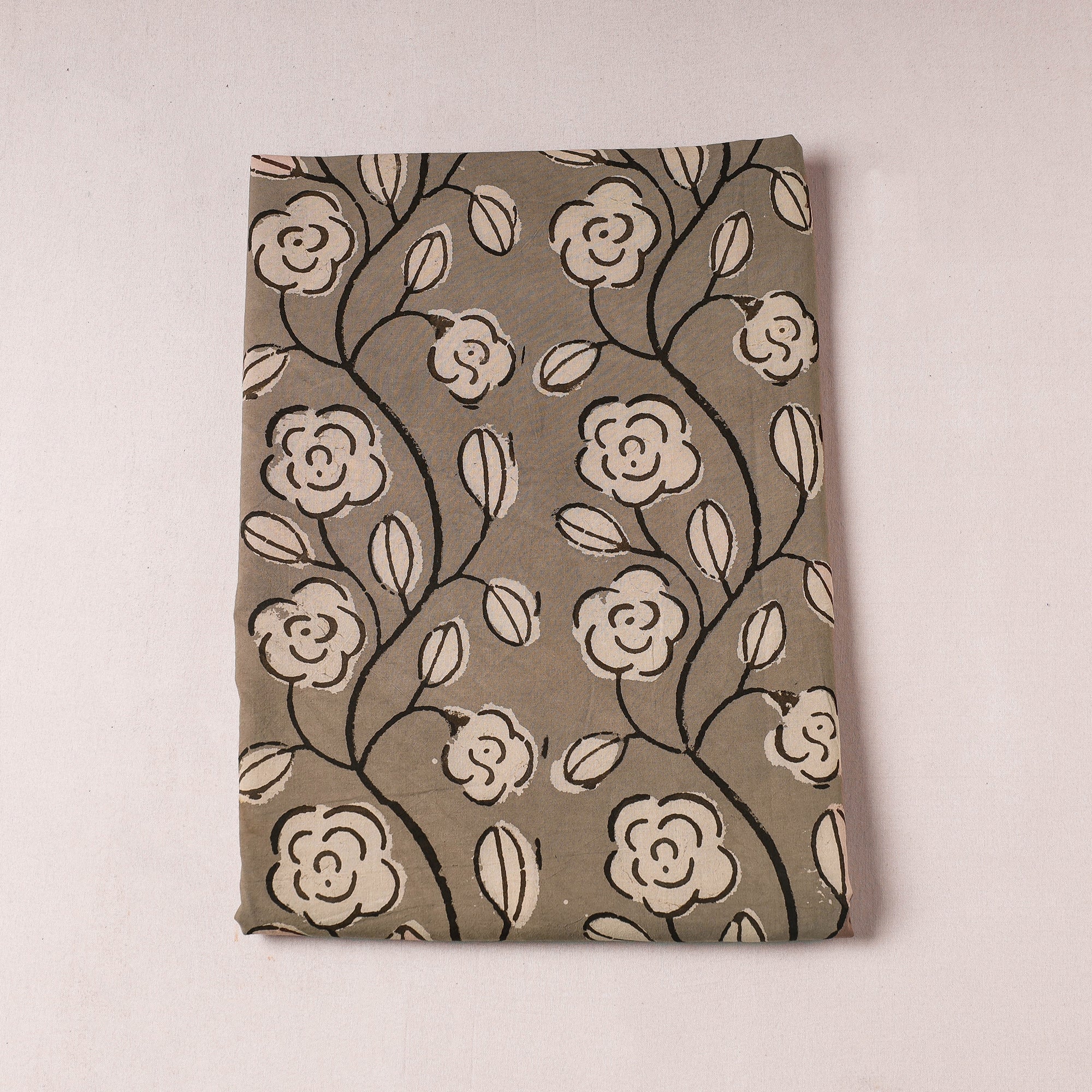 BINDAAS UNLIMITED Brown - Bindaas Block Printing Natural Dyed Cotton Precut Fabric (1.9 meter)