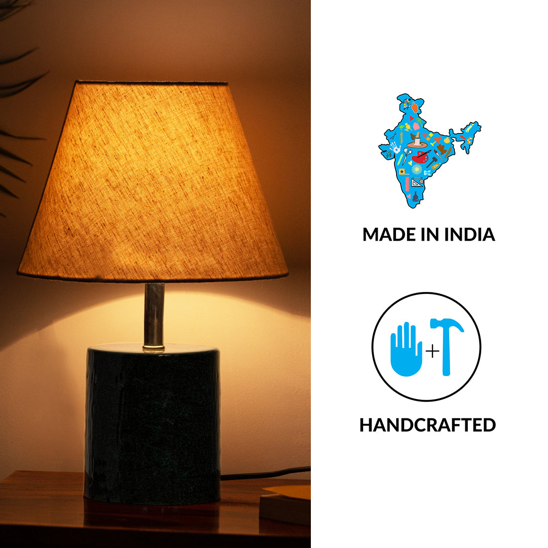 EXCLUSIVELANE 'Forest Trek' Handcrafted Table Lamp In Iron (16 Inch, Bottle Green) - view 5