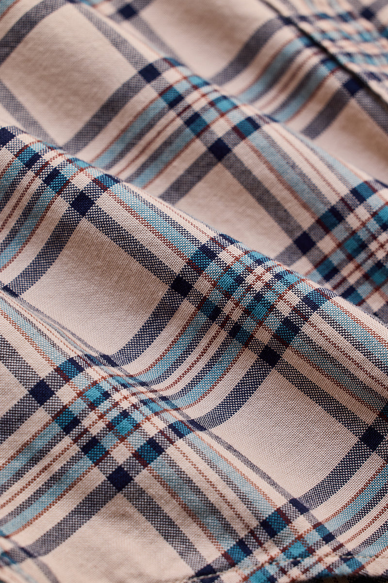 SNITCH Beige Checks Slim Fit Shirt - view 9